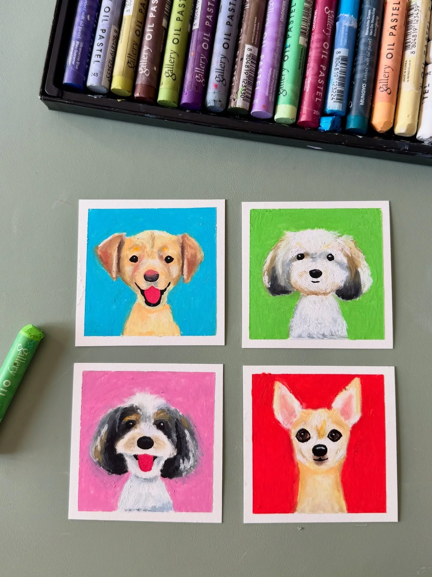 Obsessed with oil pastels lately #doggust #oilpastelart #oilpasteldog