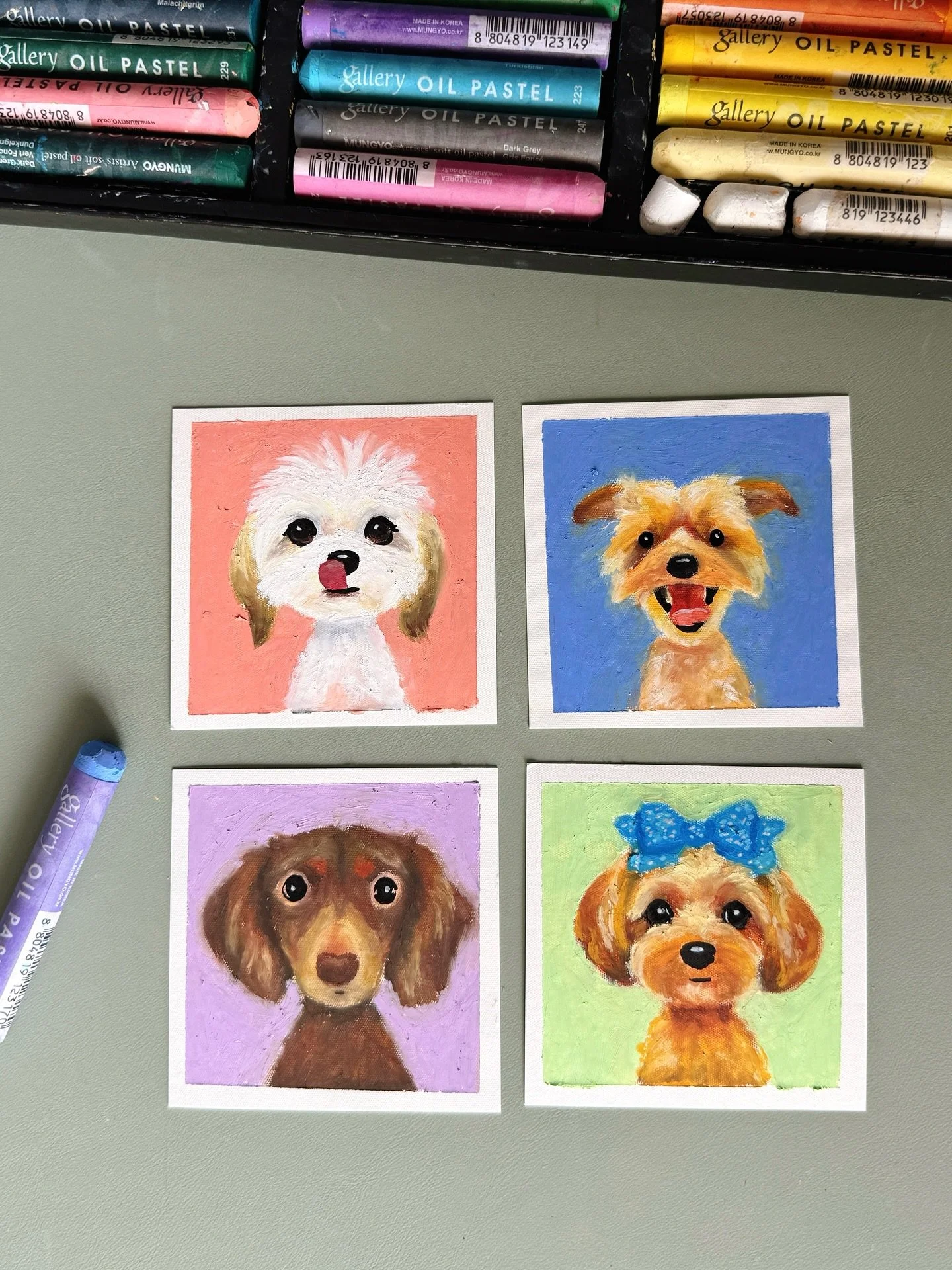 Trying to get back into posting more often! Sharing some oil pastel work from last month #oilpastelart #dogportrait