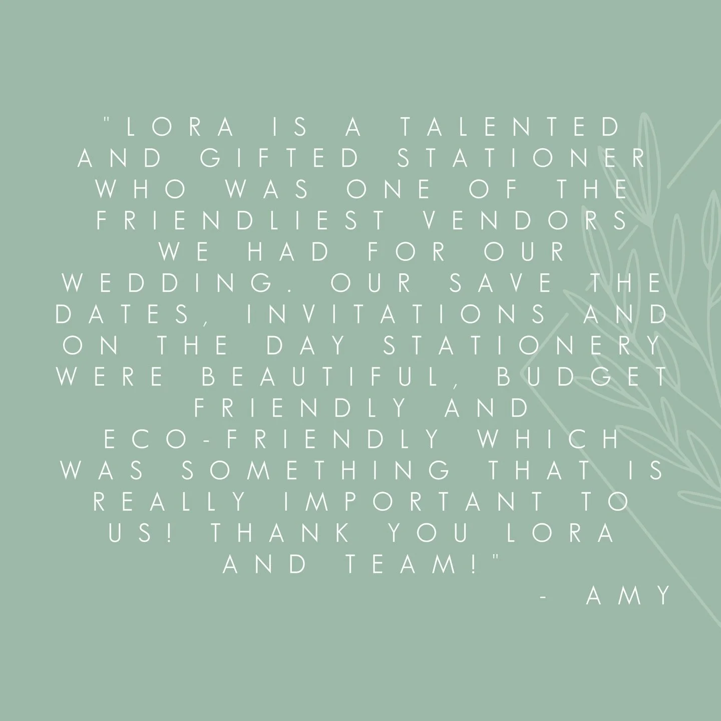 TESTIMONIAL - Did you know that reviews are the best way to say thank you to your vendors? Not only do they make us smile all day but they help businesses grow! We were delighted to receive this feedback from Amy, a wonderful bride who we worked with