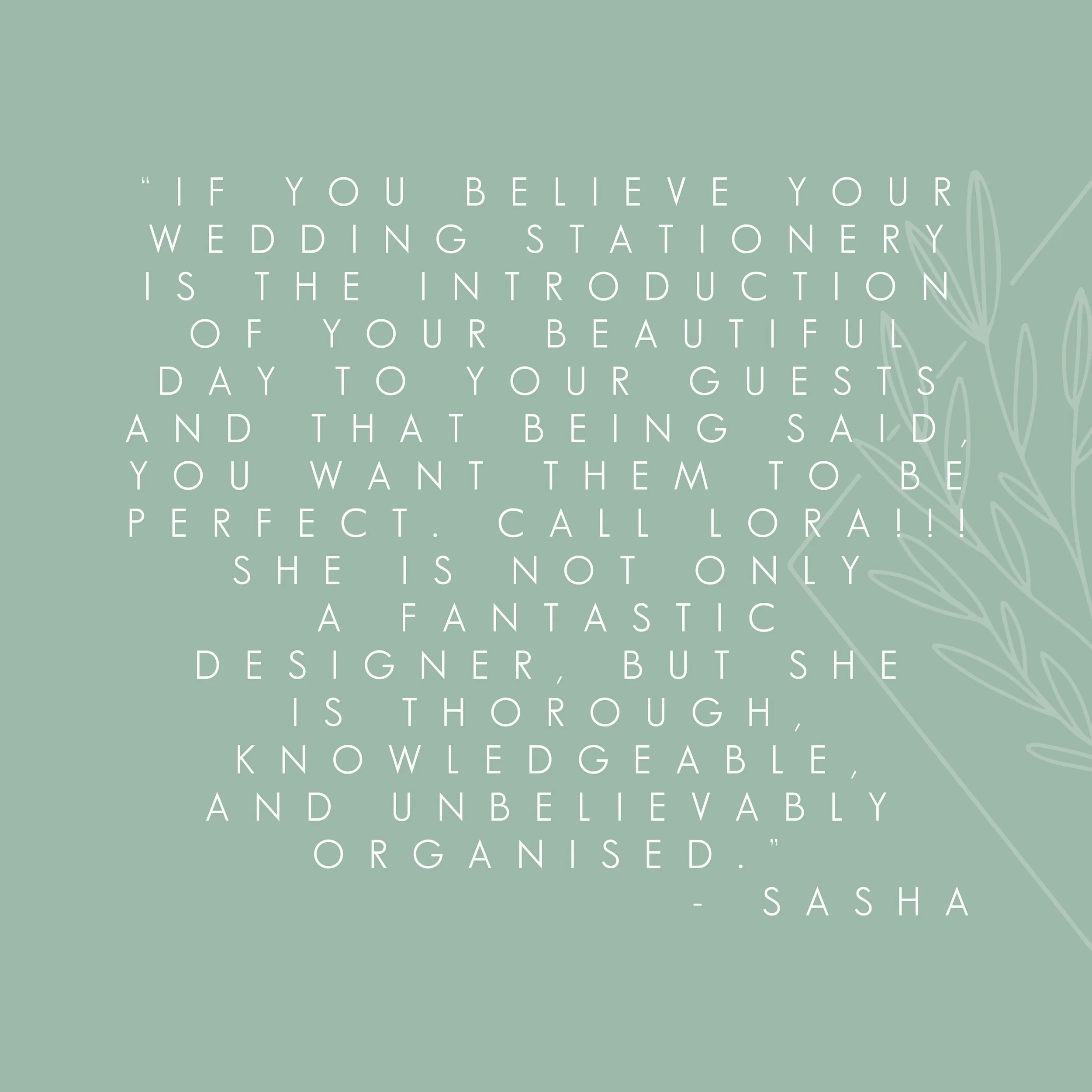 TESTIMONIAL - We pride ourselves on being organised but when our couples mention it in their review, we know we&rsquo;re doing something right! Thank you Sasha for this wonderful feedback, it honestly made our day!
.
.
.
#clientreview #testimonial #w