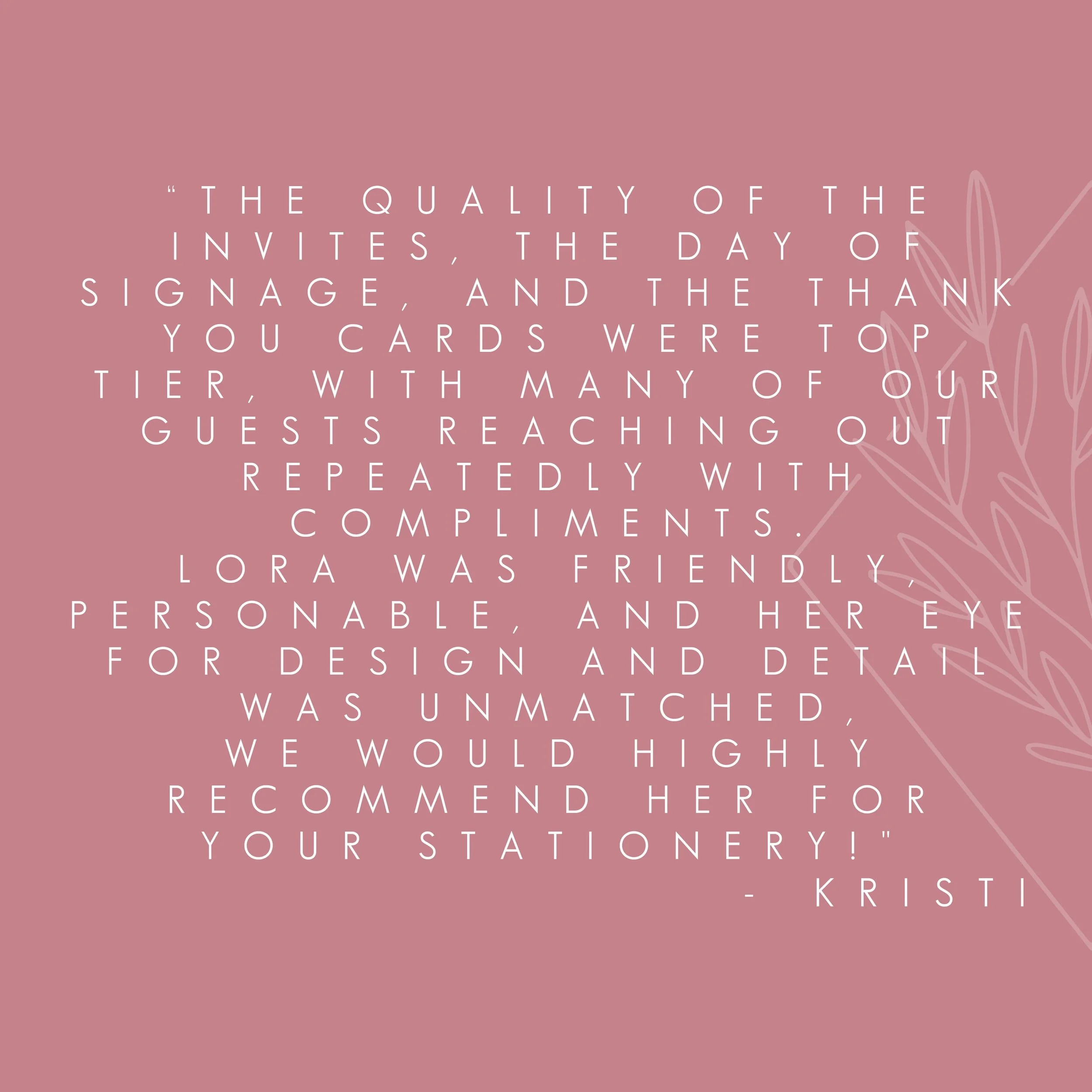 TESTIMONIAL - Did you know we don&rsquo;t just do invitations, rather we are a on stop shop for your wedding stationery! K&amp;M entrusted us with bringing their stationery vision to life, which included pocketfold invitations, on the day stationery 