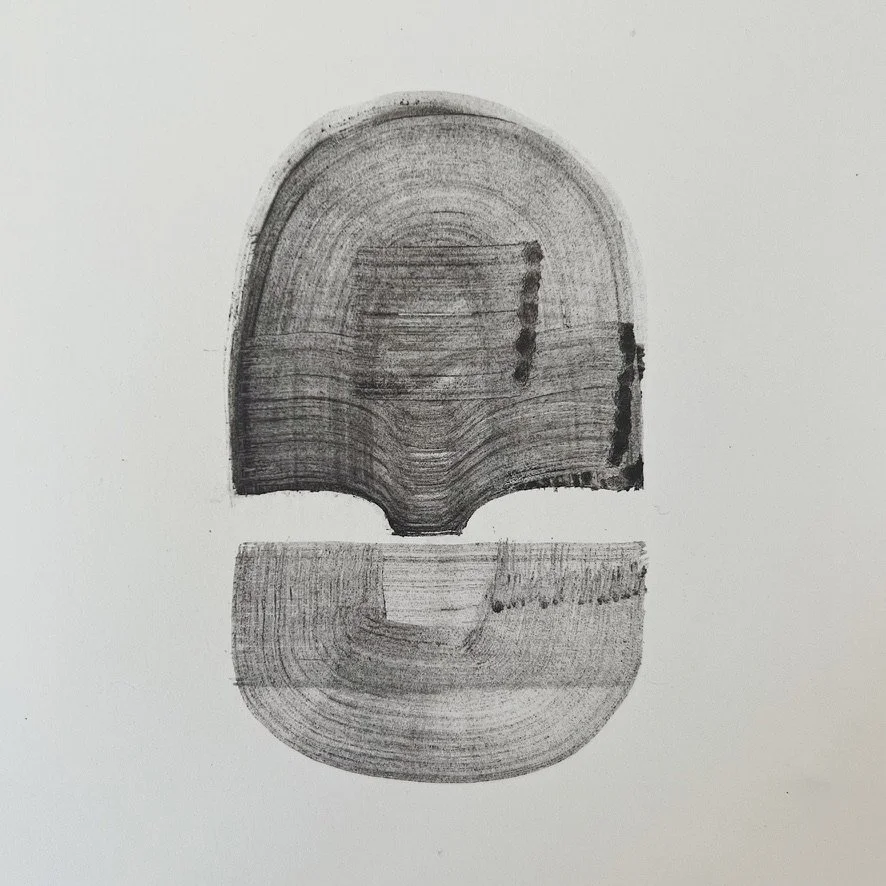 Shell Bowl I - graphite powder on paper - 2025
