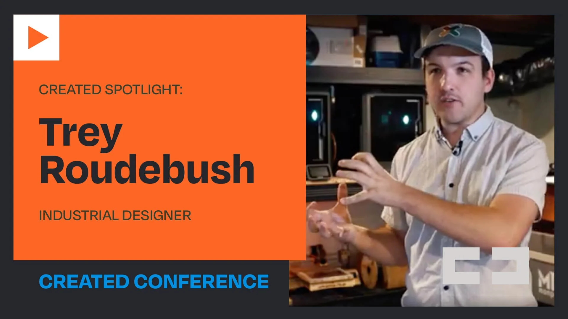 In this "Spotlight" session from the Created Conference 2025, Trey Roudebush discusses the technical and artistic challenges of building custom, hardwareless set pieces for the event. The video highlights how intentional design and modern fabrication