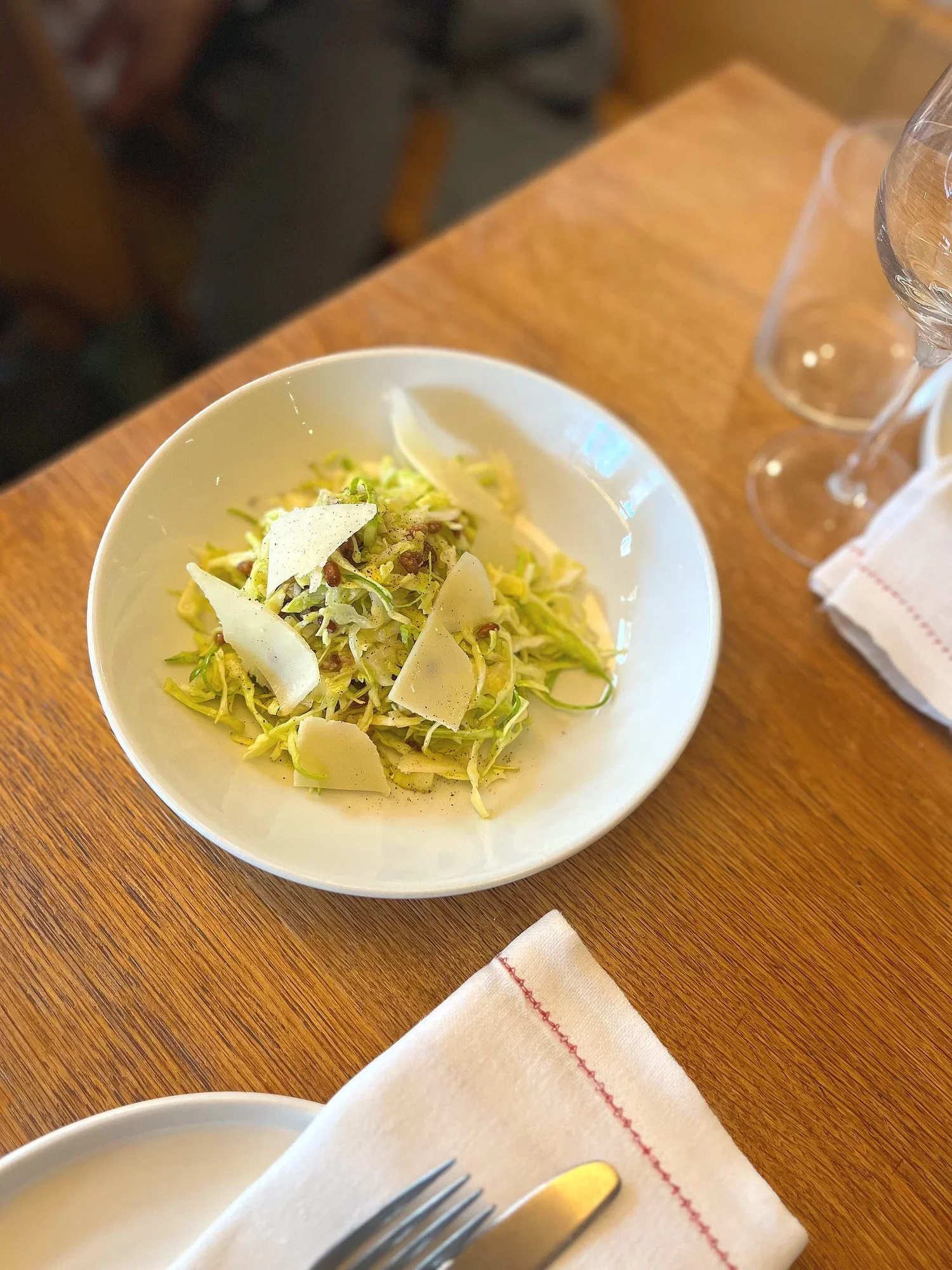 raw cabbage and farro salad 