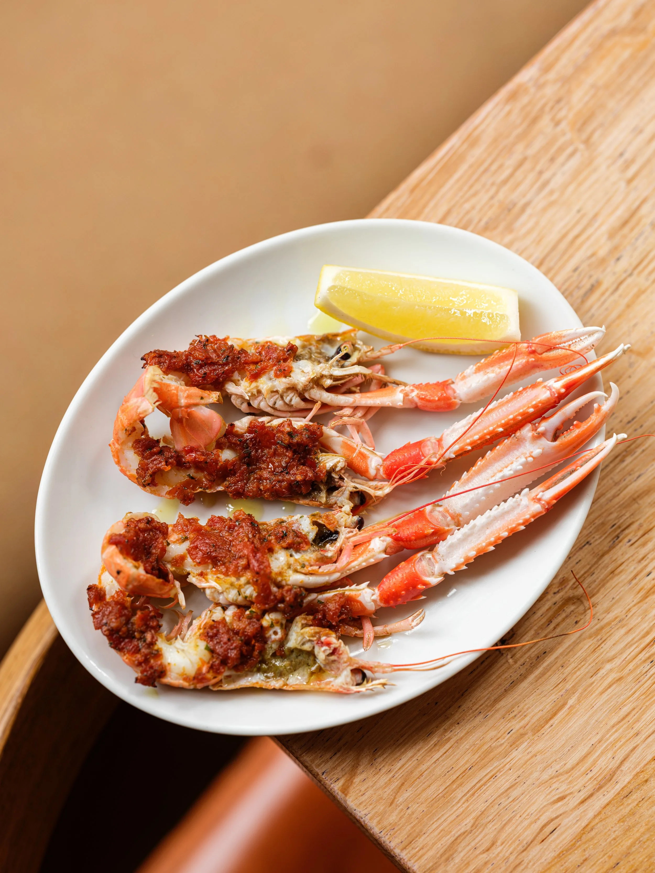 wood-fired langoustines