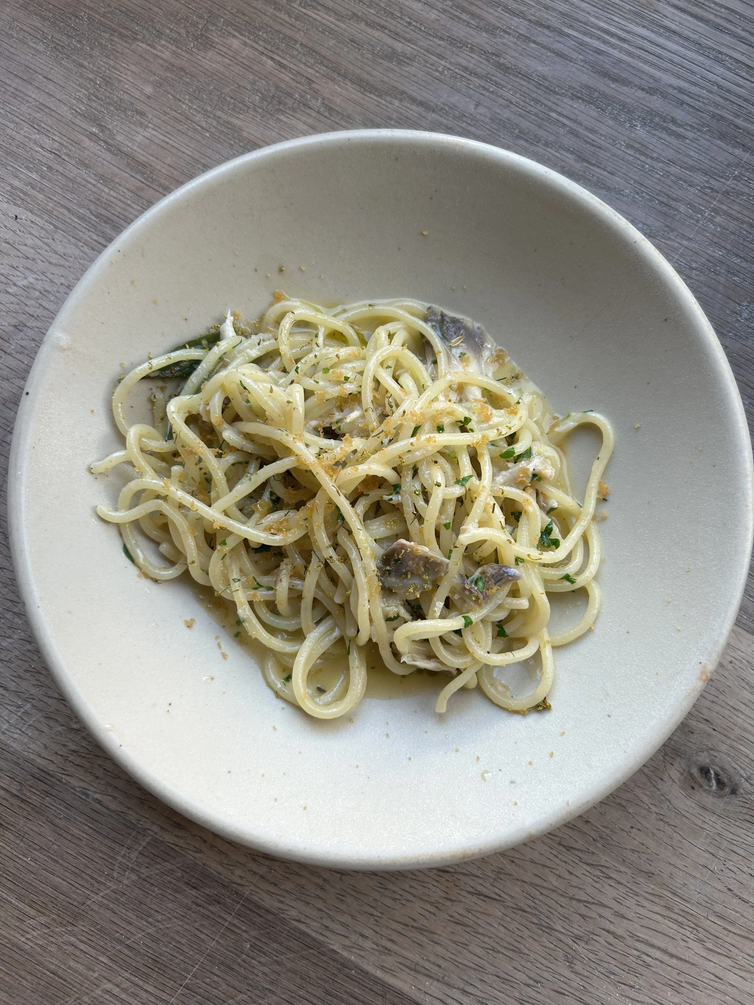 grey mullet / seabass spaghetti
