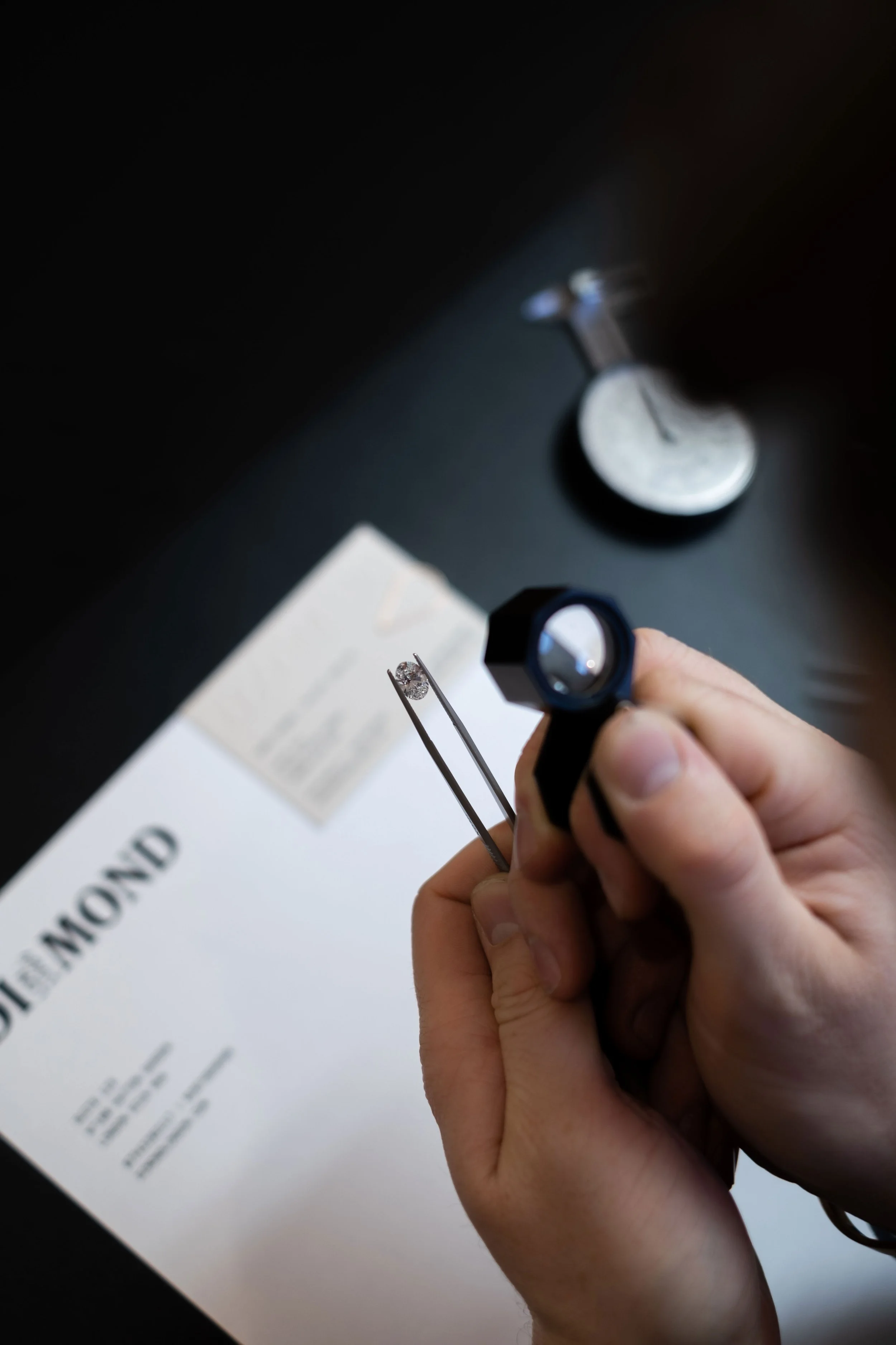 Engagement ring design being created in our Hatton Garden studio.