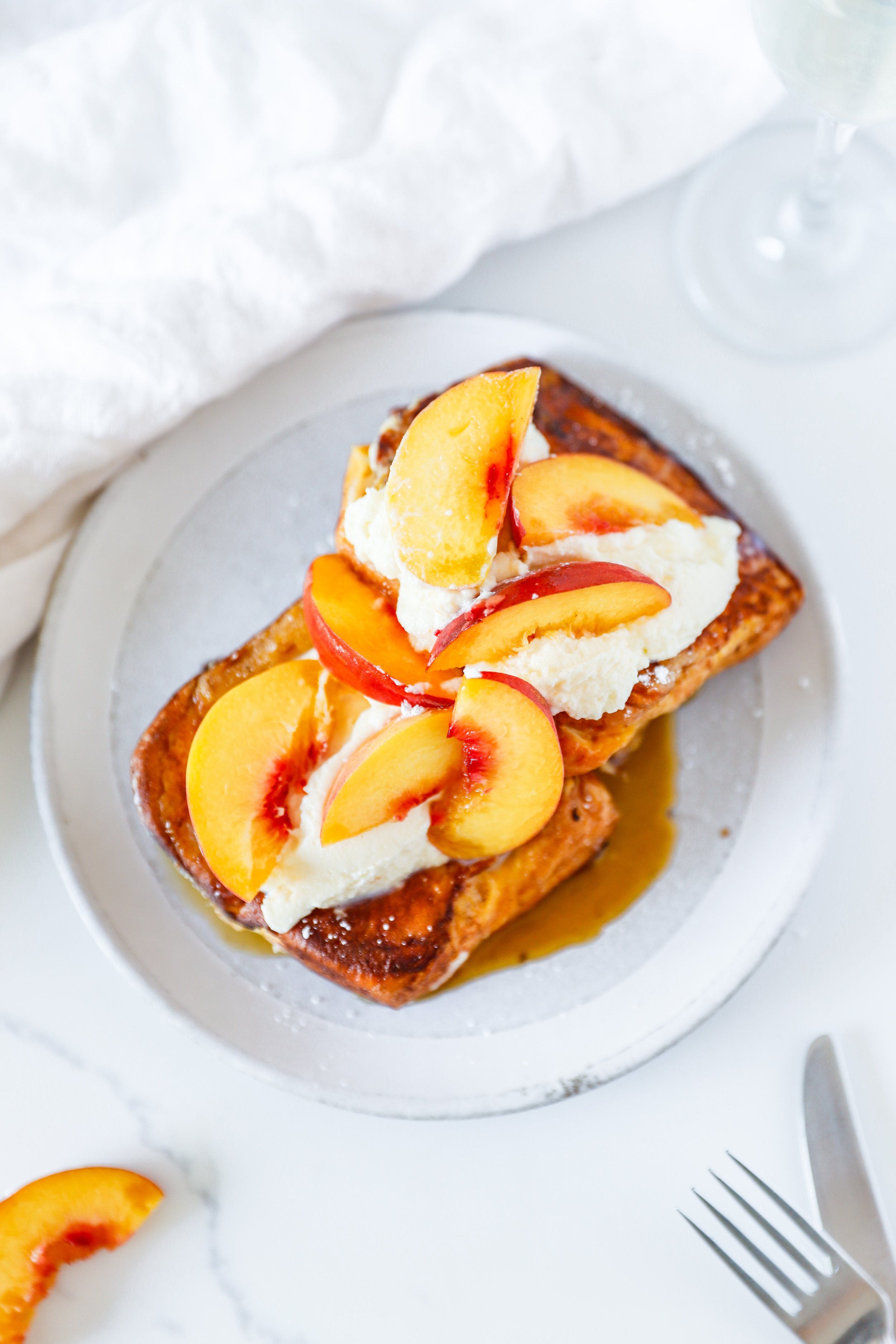 Peaches and Cream Stuffed French Toast — Mer and Meg's Escapades