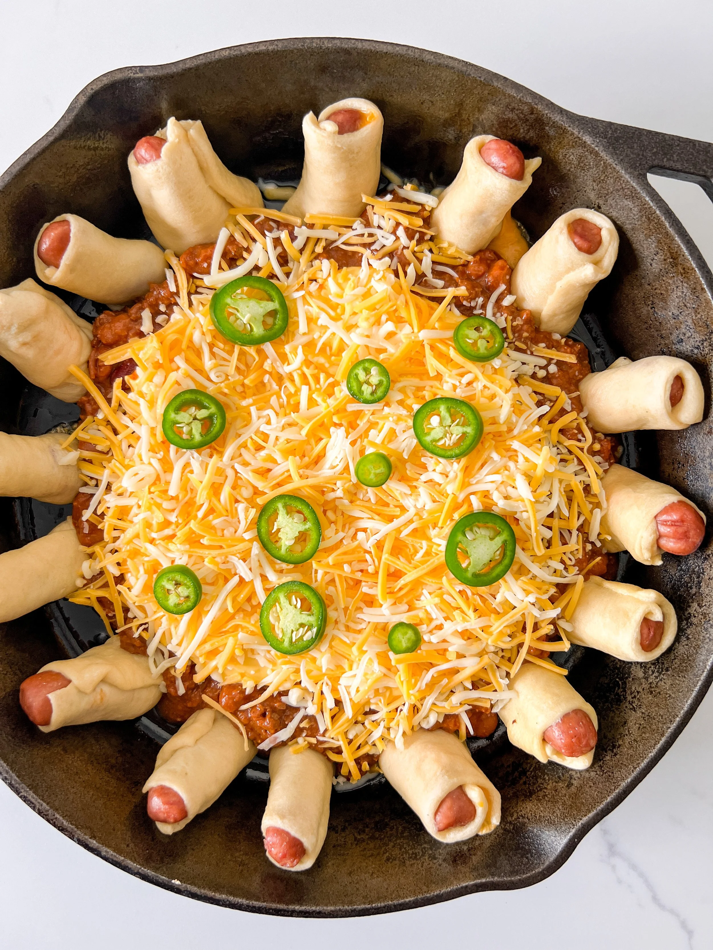 Chili Queso Pigs in a Blanket Skillet — Mer and Meg's Escapades