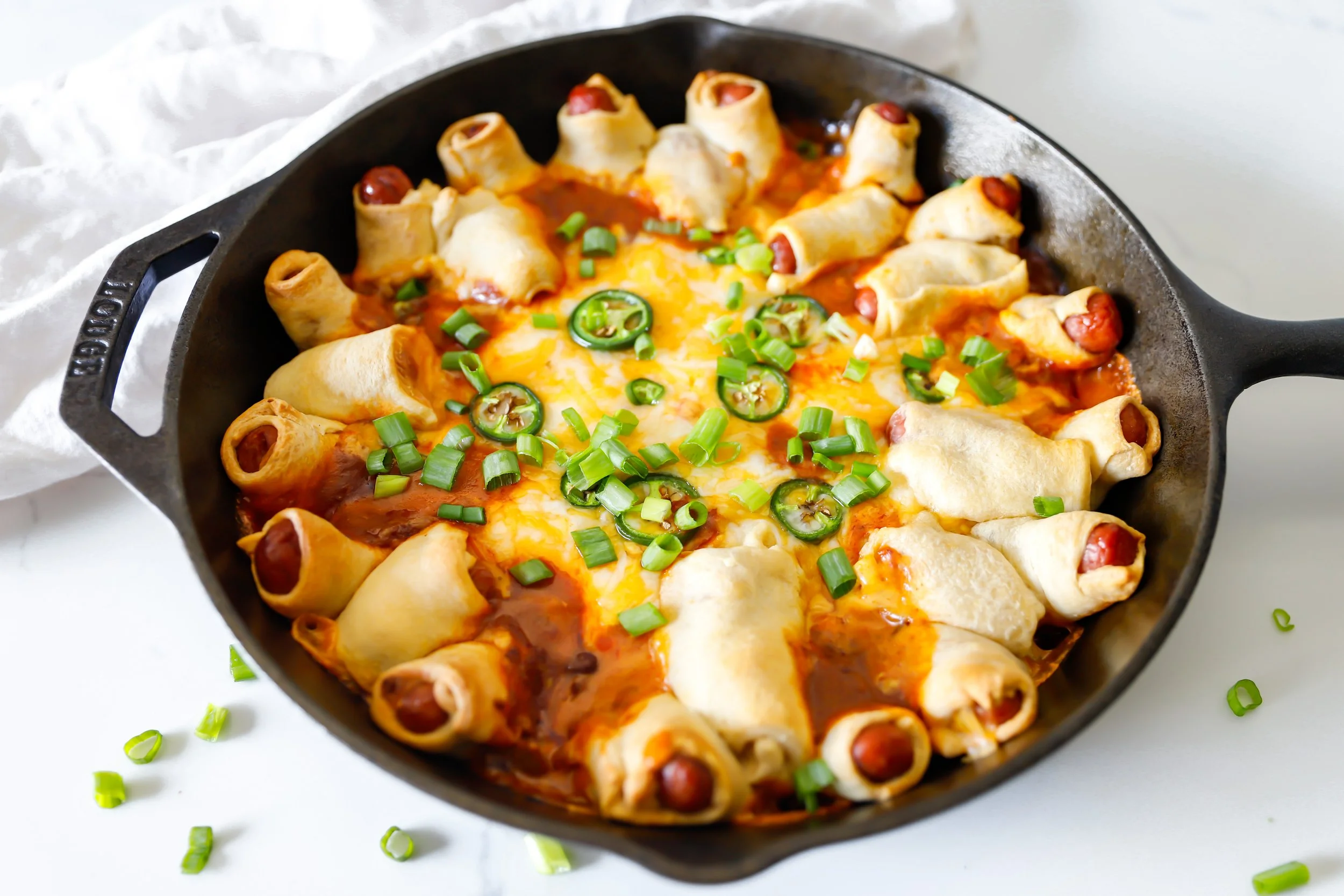 Chili Queso Pigs in a Blanket Skillet — Mer and Meg's Escapades