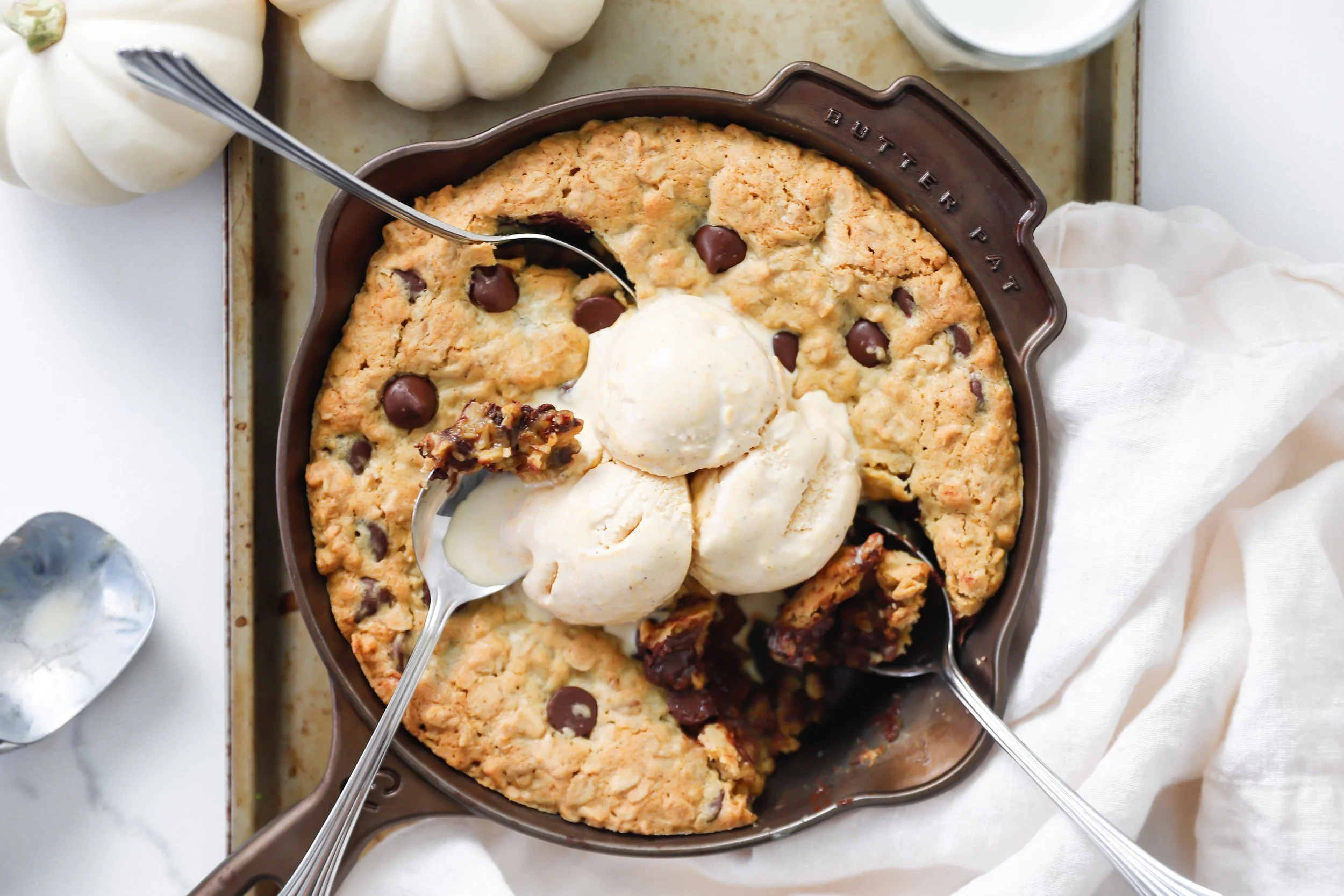 Oatmeal Chocolate Chip Cookie Skillet — Mer and Meg's Escapades
