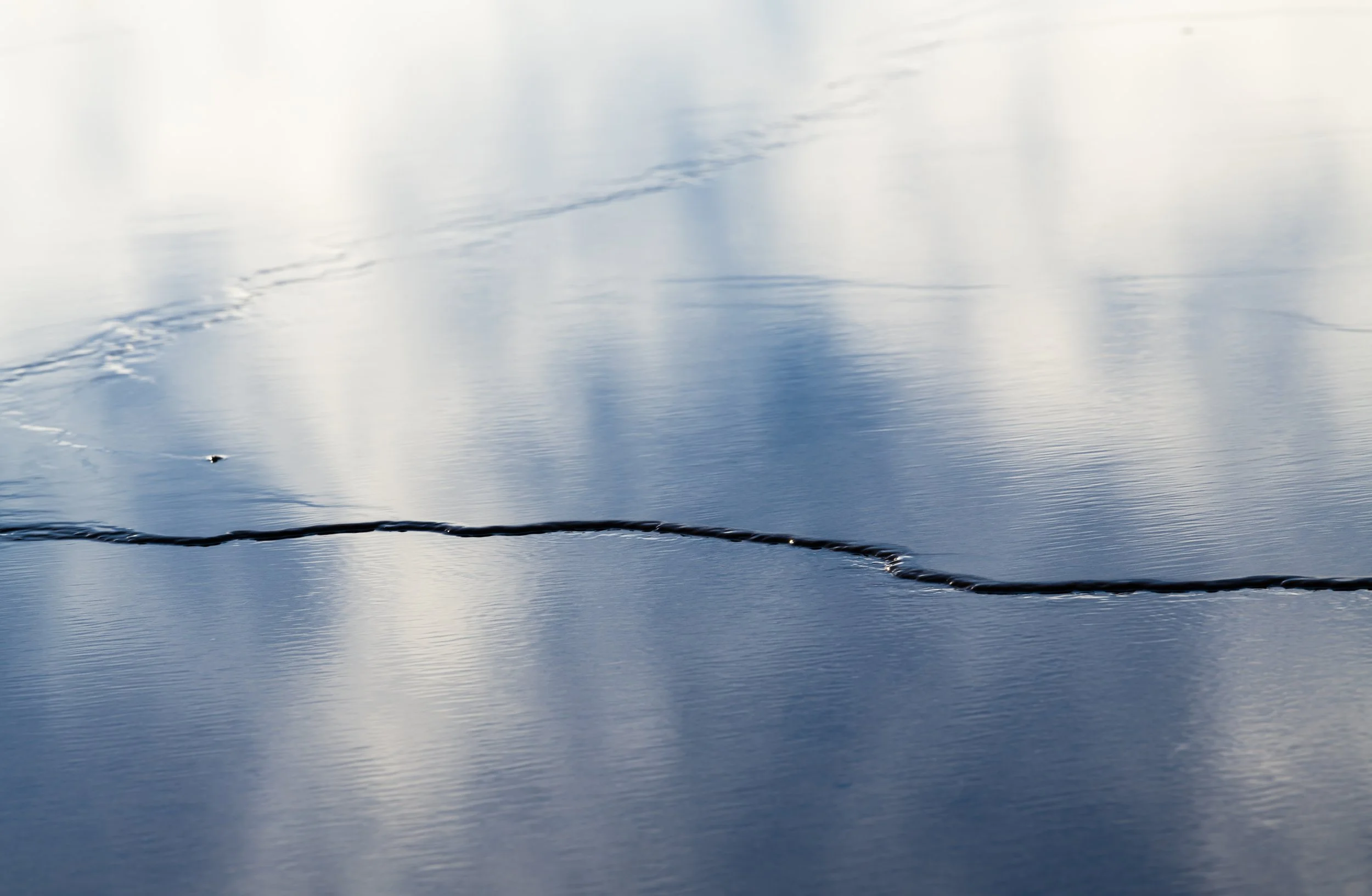 a ripple in the steamy waters of grand prismatic spring in yellowstone
