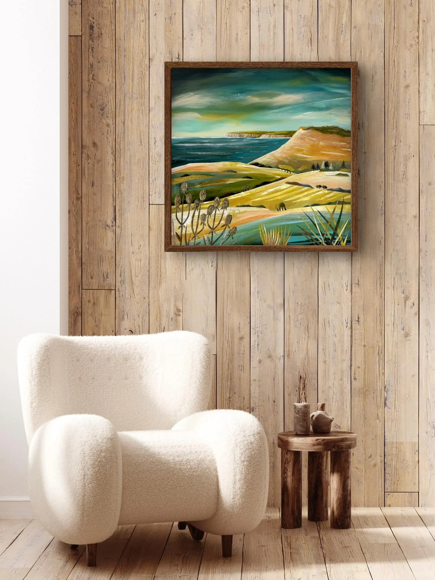 Currently undergoing a name change, this piece is soon to be available.

At 65 x 65cm it can be bought with or without its frame because&hellip; it actually has a white frame!
I rather like this warm brown colour, don&rsquo;t you?

Are you ever put o