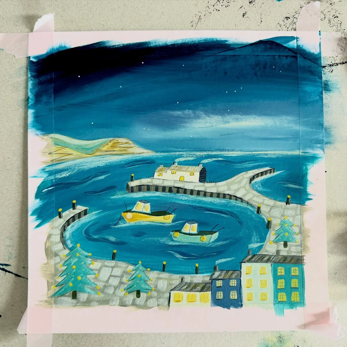 It&rsquo;s always tricky photographing turquoise. Has anyone else had this?

Well the only way to get this year&rsquo;s Christmas card right is to get my kindly printer to scan it and do his magic! 

I&rsquo;m not even sure I&rsquo;m happy with it ye