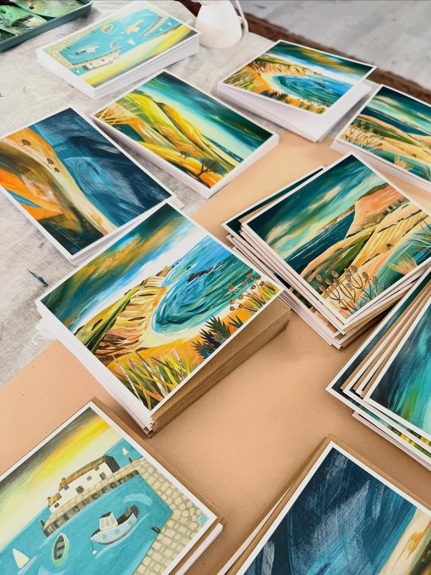New cards have arrived from the printers and 2 new designs join the collection.
&lsquo;Late Summer Drifts&rsquo; and &lsquo;Edge of Autumn&rsquo; have made lovely vibrant pops of colour to send to your friends!

If you buy 3 cards from my shop until 