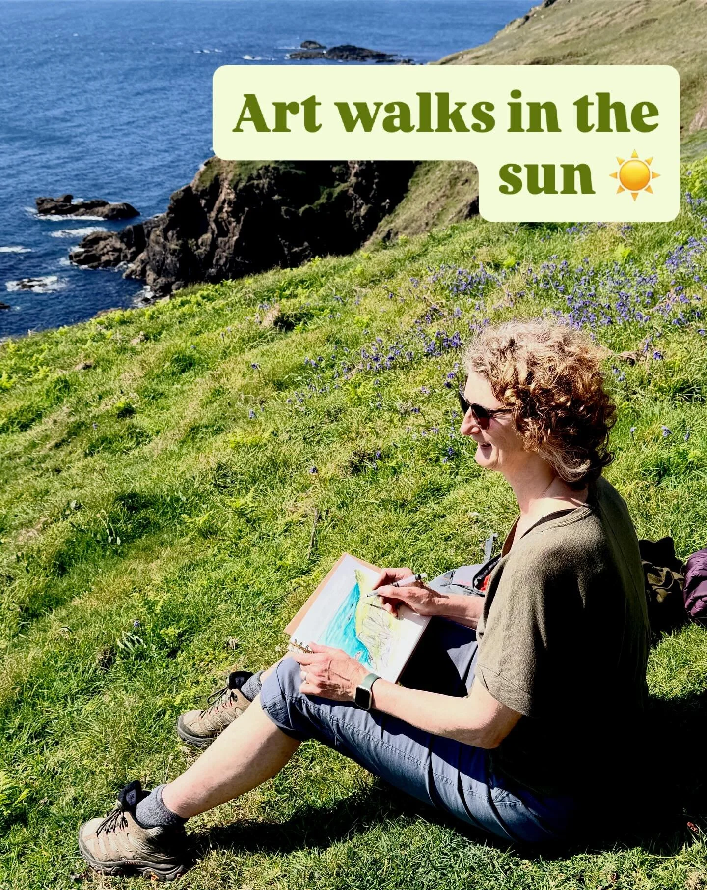 A fantastic day spent walking the South West Coast Path with @alisonbowskill and sketching along the way&hellip;we were treated to: a baby adder, frolicking seals, the lost village of Hallsands, a bracing swim in the beautiful waters of Mattiscombe B