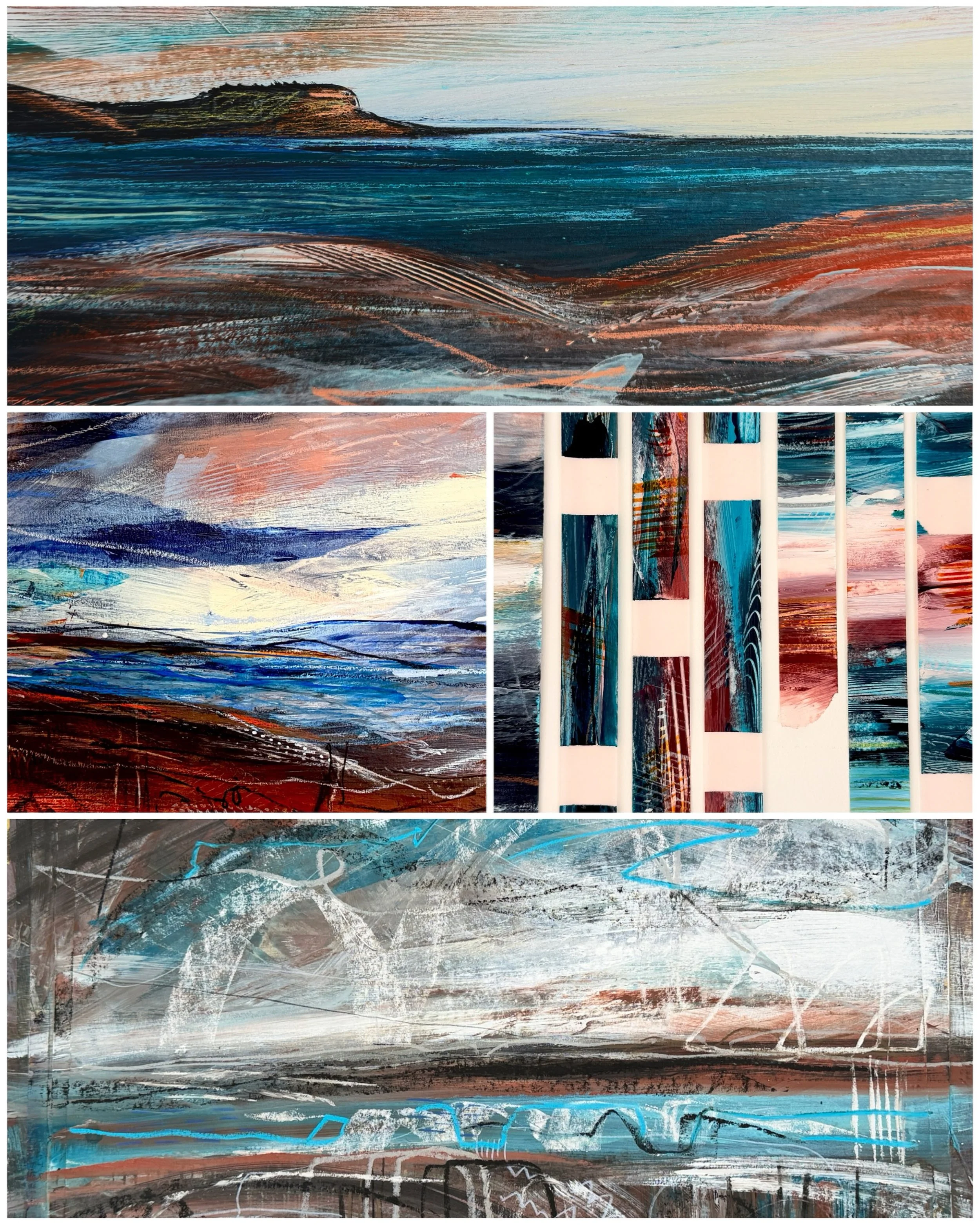 Back in the studio and really enjoying exploring a new palette in a looser style.
I&rsquo;m preparing for a 4 woman return show at The Malthouse Gallery in Lyme Regis so need to get a move on.
We had such a blast 2 years ago we&rsquo;re back with &ls