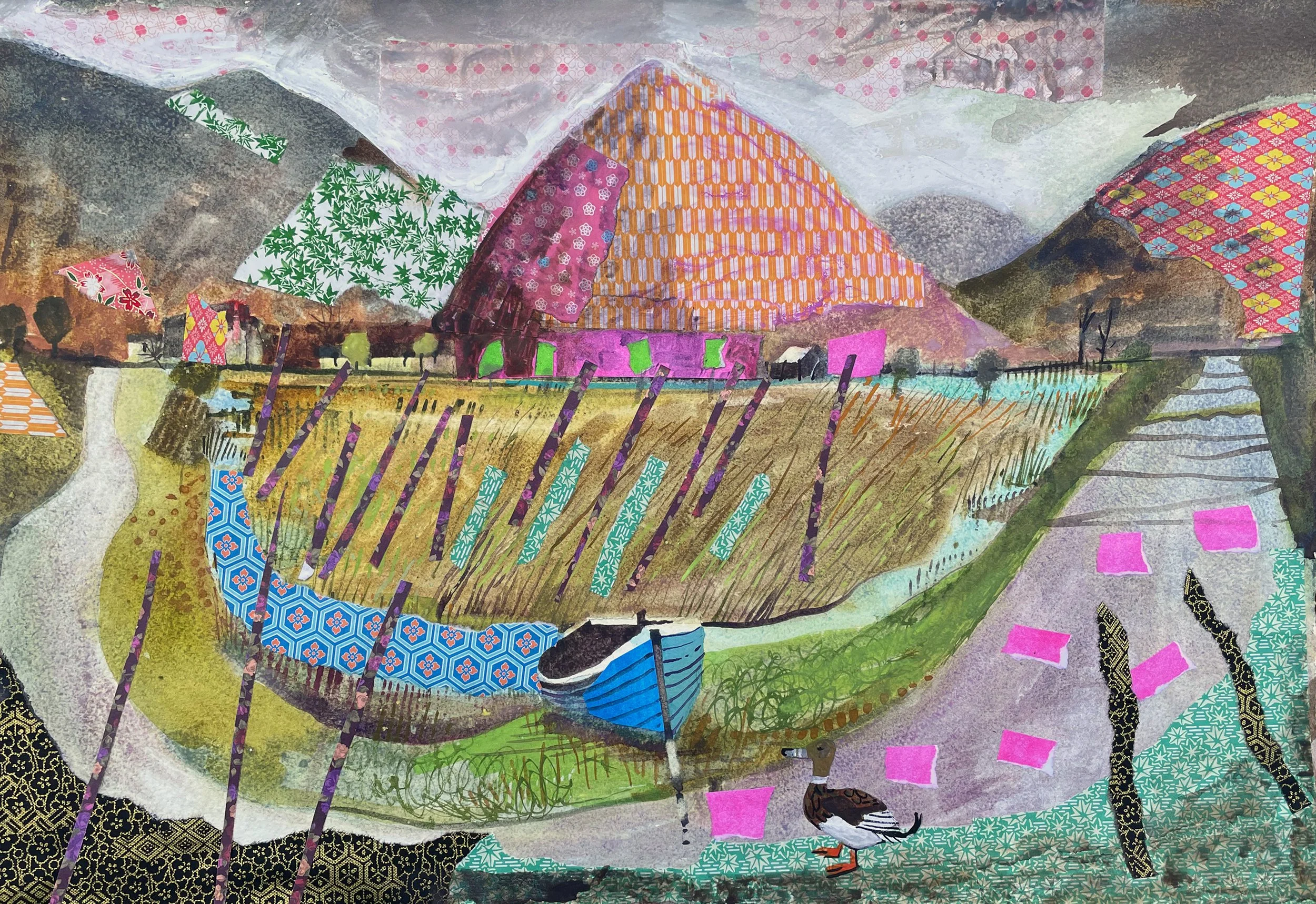 'Rainy Day'
Watercolour and Collage 15 x 21" 
£2100