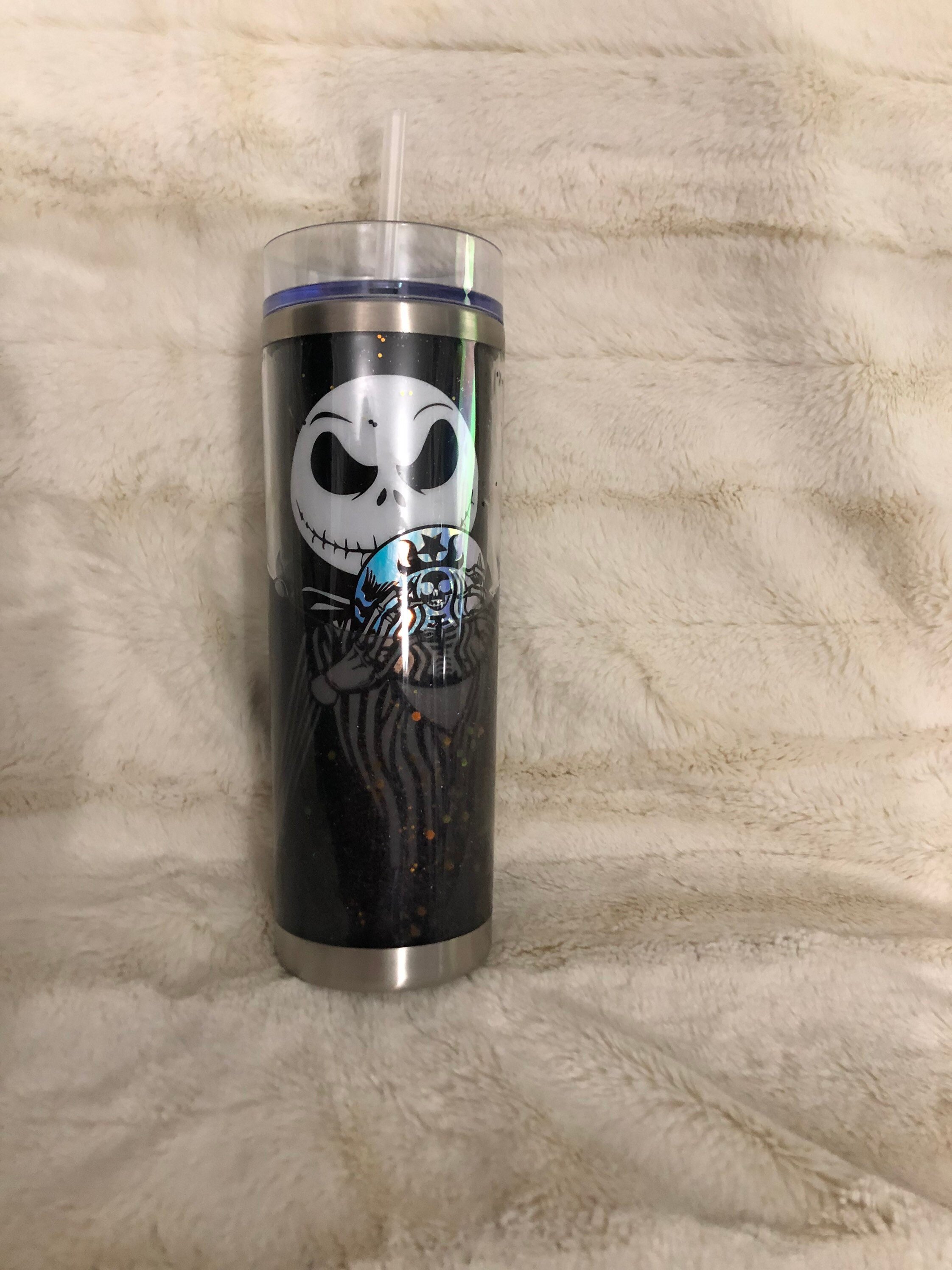 Halloween Jack 20oz Snowglobe Tumbler, Nightmare Before Christmas inspired design