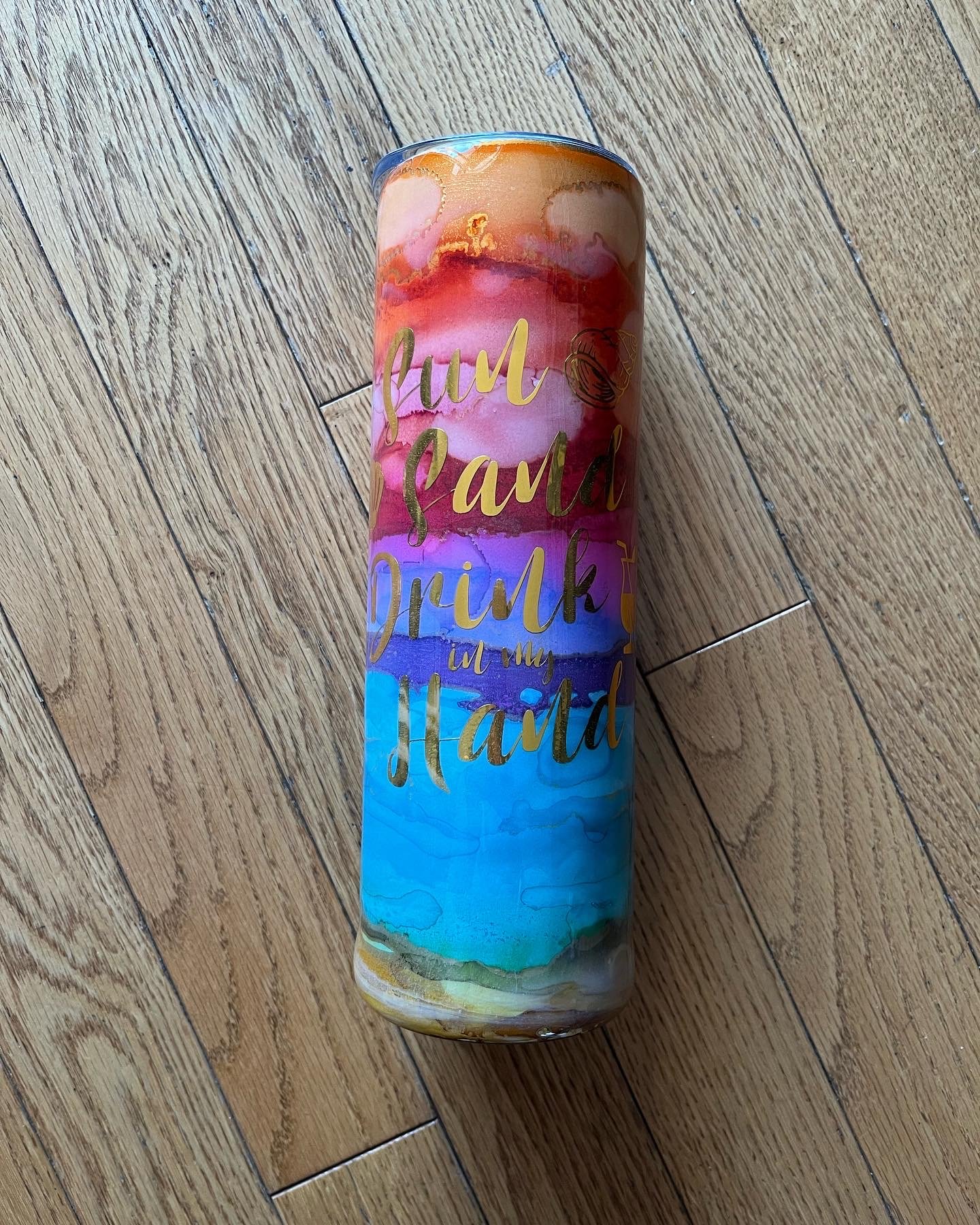 Alcohol Ink Beach Tumbler