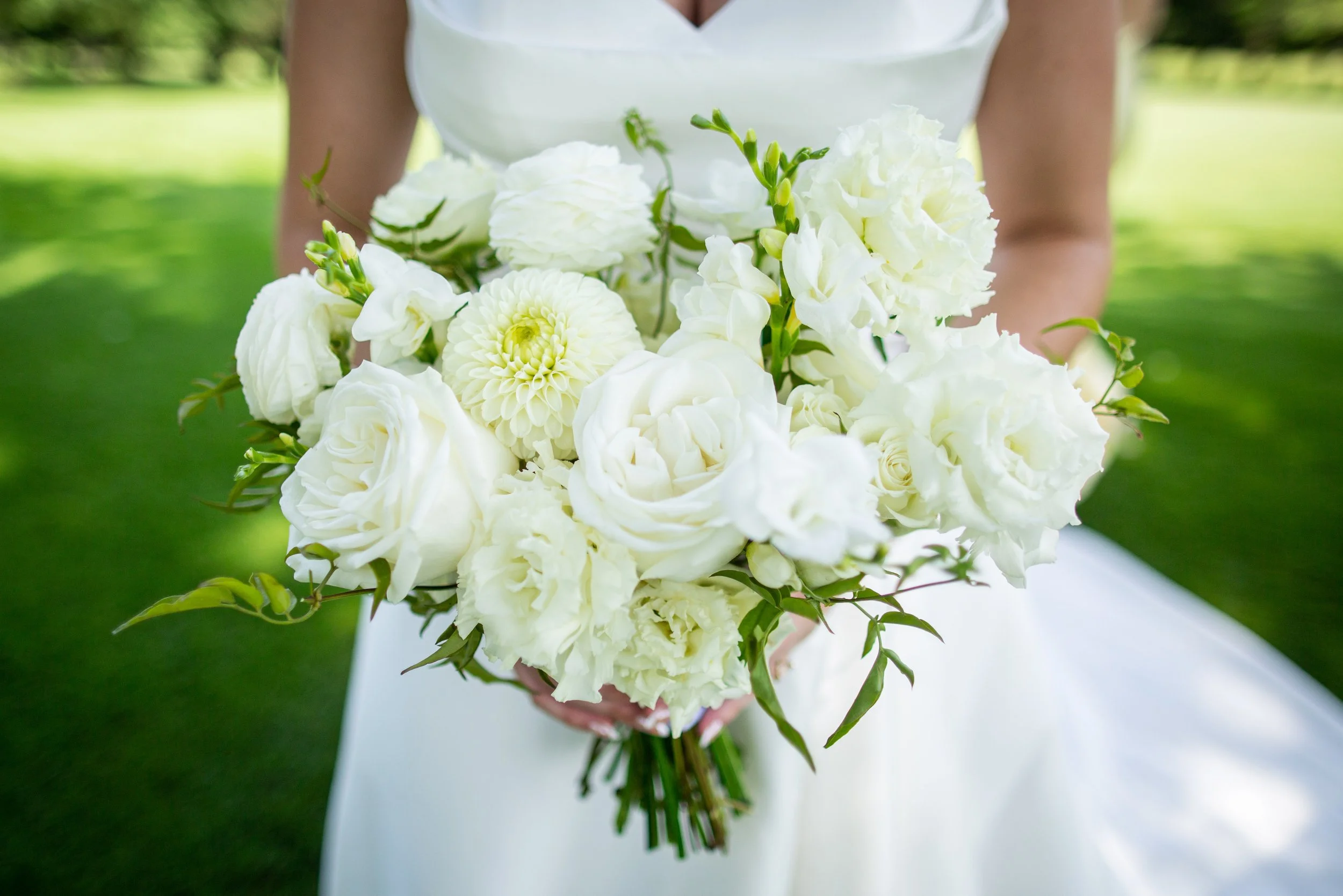 White floral bridal bouquet