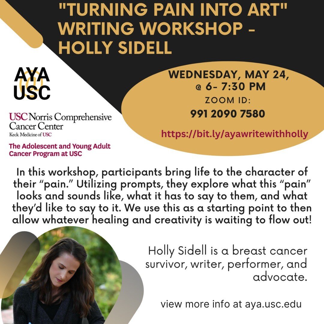 As we celebrate Mental Health Awareness Month this May, we are thrilled to launch this special writing workshop with Holly Sidell. Holly is a breast cancer survivor, writer, performer, and advocate. Her award-winning one person show, Deconstructing H