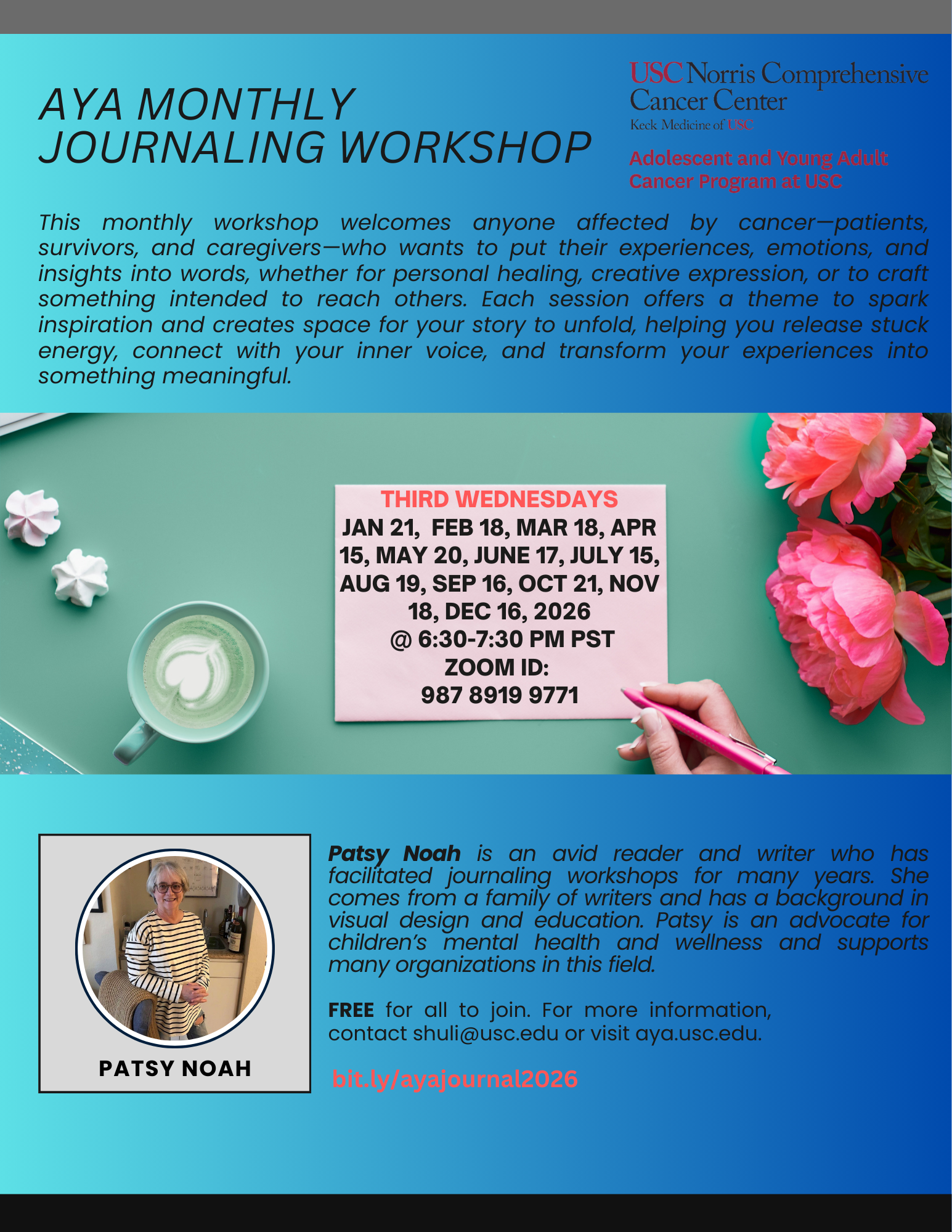 AYA Monthly Journaling Workshop