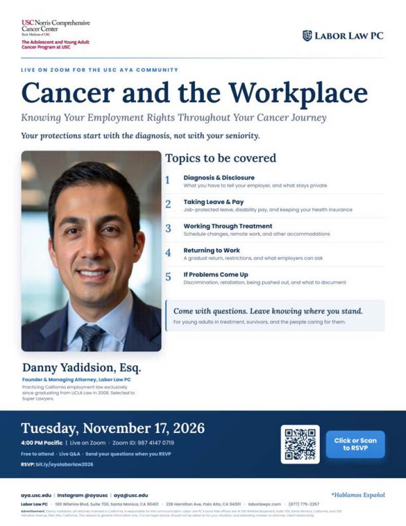 Cancer and the Work Place: Knowing Your Employment Rights Throughout Your Cancer Journey