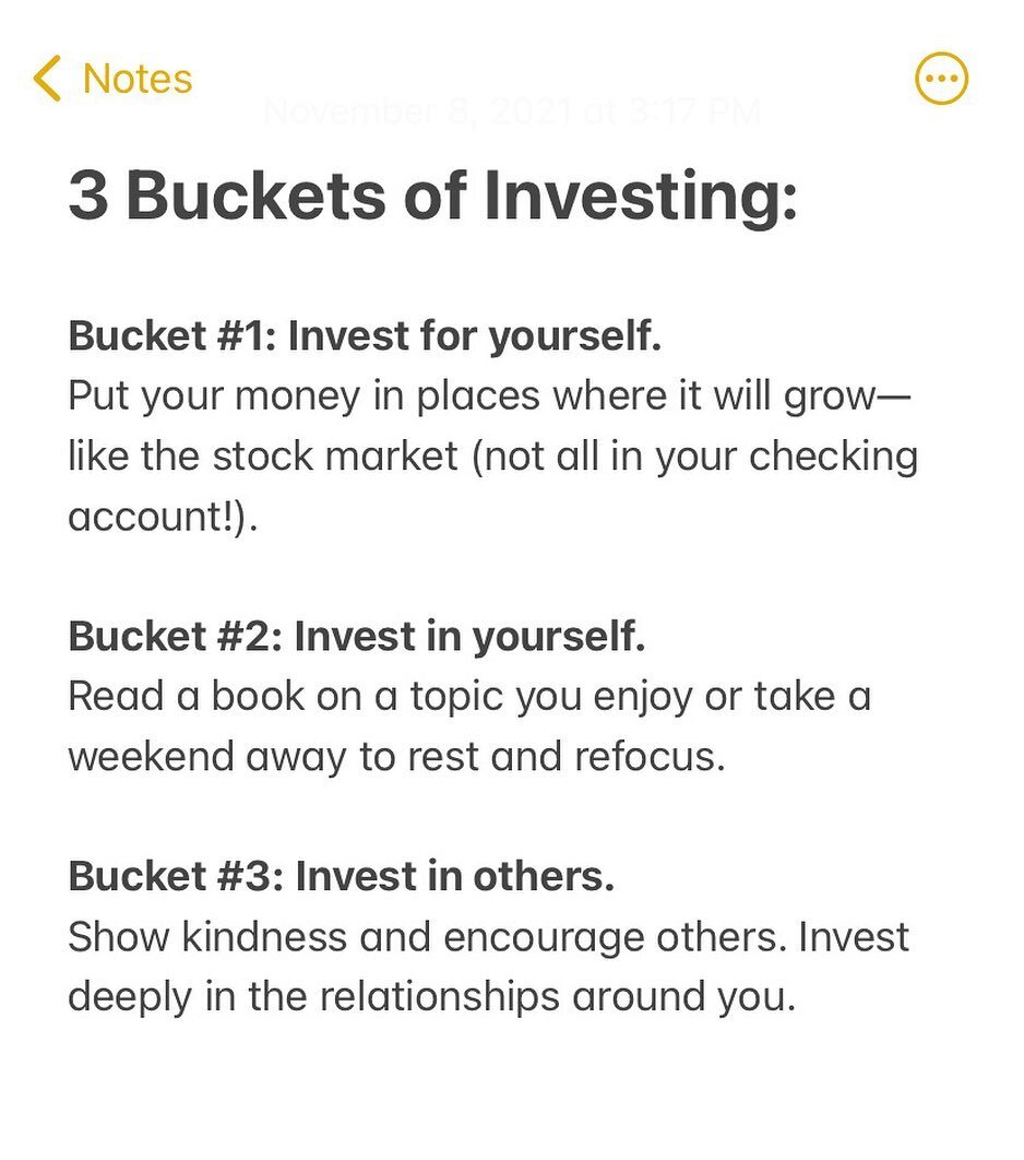 Think about investing in 3 Buckets. 

Are you investing in all of them? ✔️

#GoodMoneyCommunity