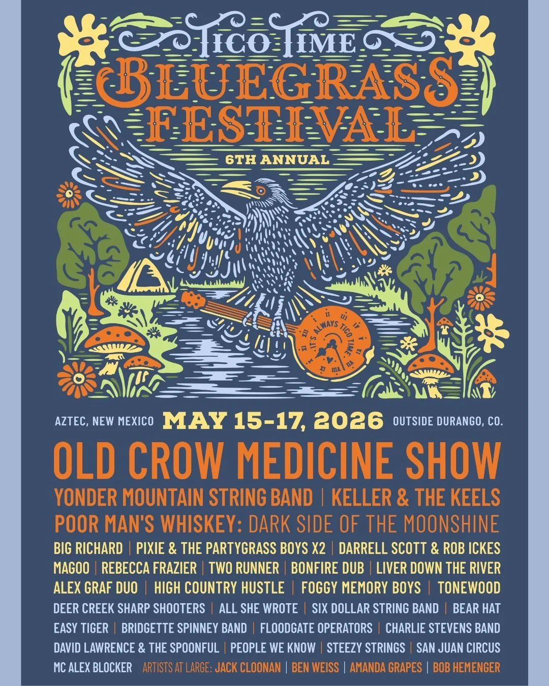 📣 NEW MEXICO! Keller &amp; the Keels are headed to @ticotime_bluegrass Festival with this stacked lineup at the amazing @ticotimeriverresort 

#kellerandthekeels @larrykeel Keel #kellerwilliamsmusic #ticotime