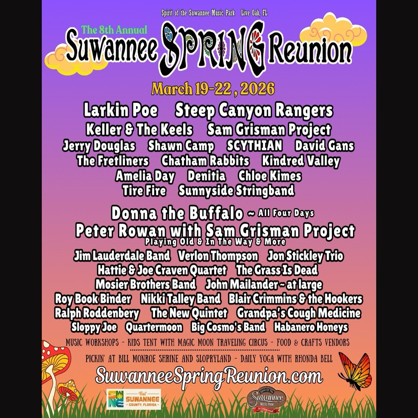 📣 Always honored to be invited back to @suwanneespringreunion at the legendary @suwanneemusicpark in Live Oak, Florida!  This time with Keller &amp; the Keels!

🎉 March 21st is also the 20th Anniversary of Keller &amp; the Keels first release toget