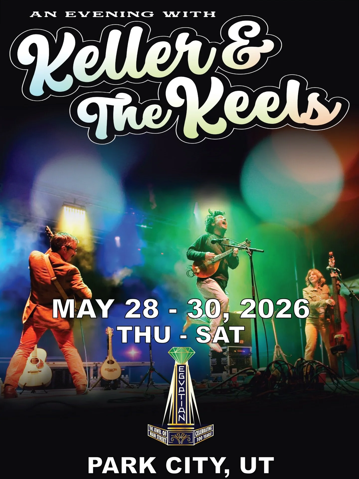 📣 Excited to announce a 3️⃣ night residency in Park City, Utah with Keller &amp; the Keels at the @egyptiantheatrepc 
🏔️May 28, 29 &amp; 30th! 

🎟 on sale NOW! 

#kellerandthekeels #kellerwilliamsmusic @larrykeel Keel #jennykeel #larrykeel #Egypti