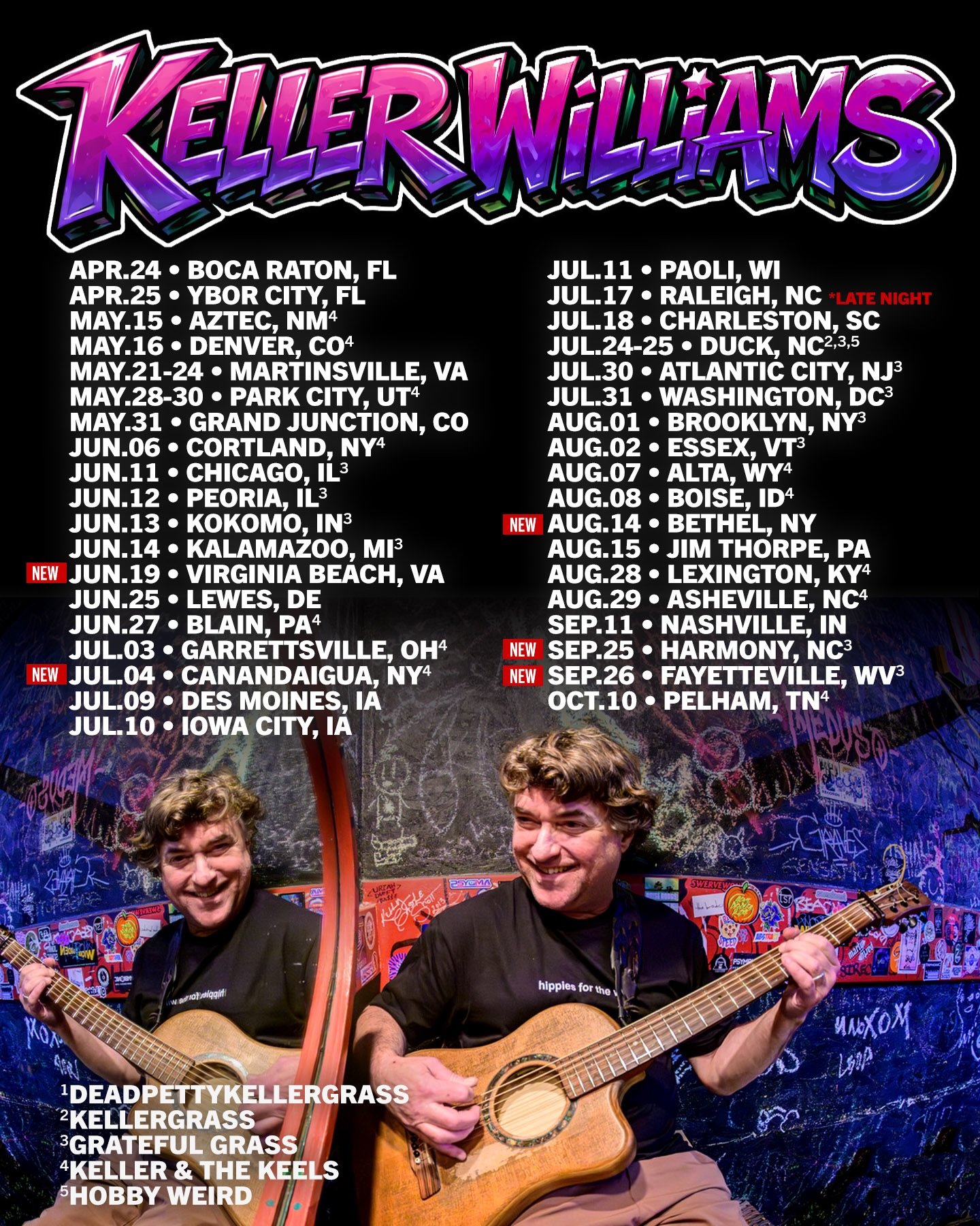 📣 NEW shows on sale NOW! Working on Fall + Winter&hellip;where too next⁉️👀🤔 

6/19 VaBeach🦵Point Break Festival Kick Off with @highereduband + my 2nd borns band @coastalcurse_ at @bunkerbrewpub 
🎟️ get tickets via @pointbreakfestival 

7/4 @linc