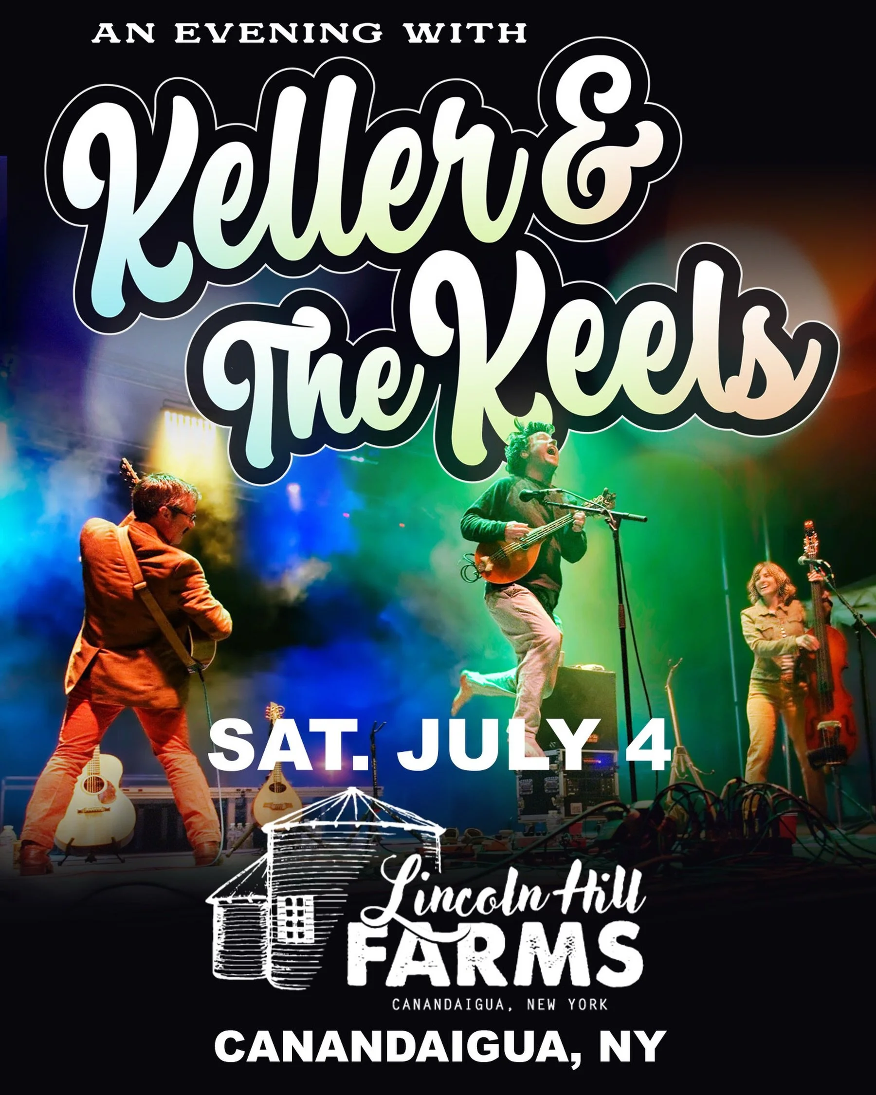 🇺🇸 NEW YORK 🎆 Come celebrate 4th of July with Keller &amp; The Keels @lincolnhillfarms in the beautiful Finger Lanes region of Canandaigua NY

#KellerAndTheKeels @larrykeel #jennykeel #kellerwilliamsmusic #LincolnHillFarms #FingerLakes