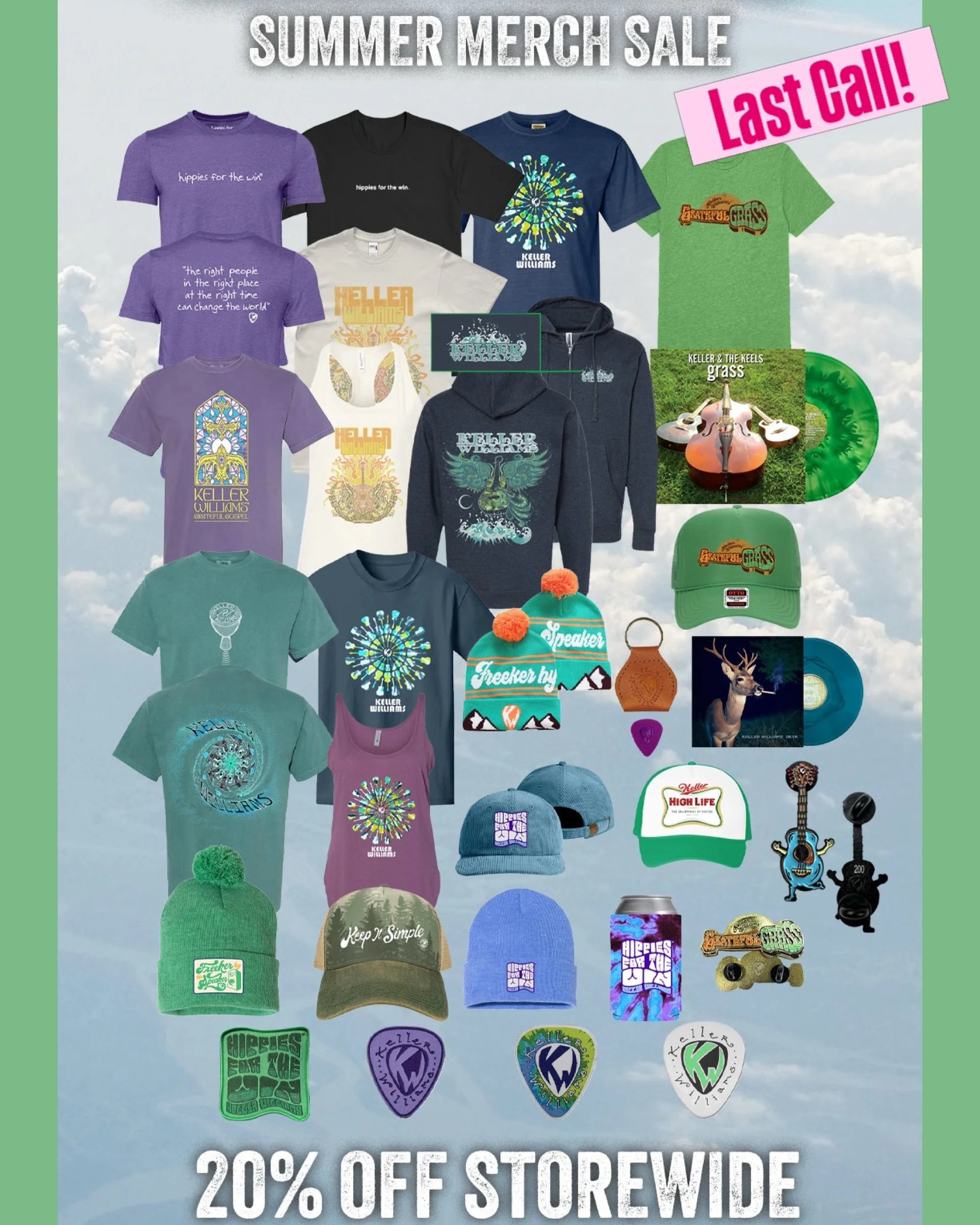 📣 LAST CALL! 🏷️20% Off Merch Sale ends TONIGHT!
Kellerwilliamsmerch.com

*Discount taken in cart
** Excludes signed vinyl + cds