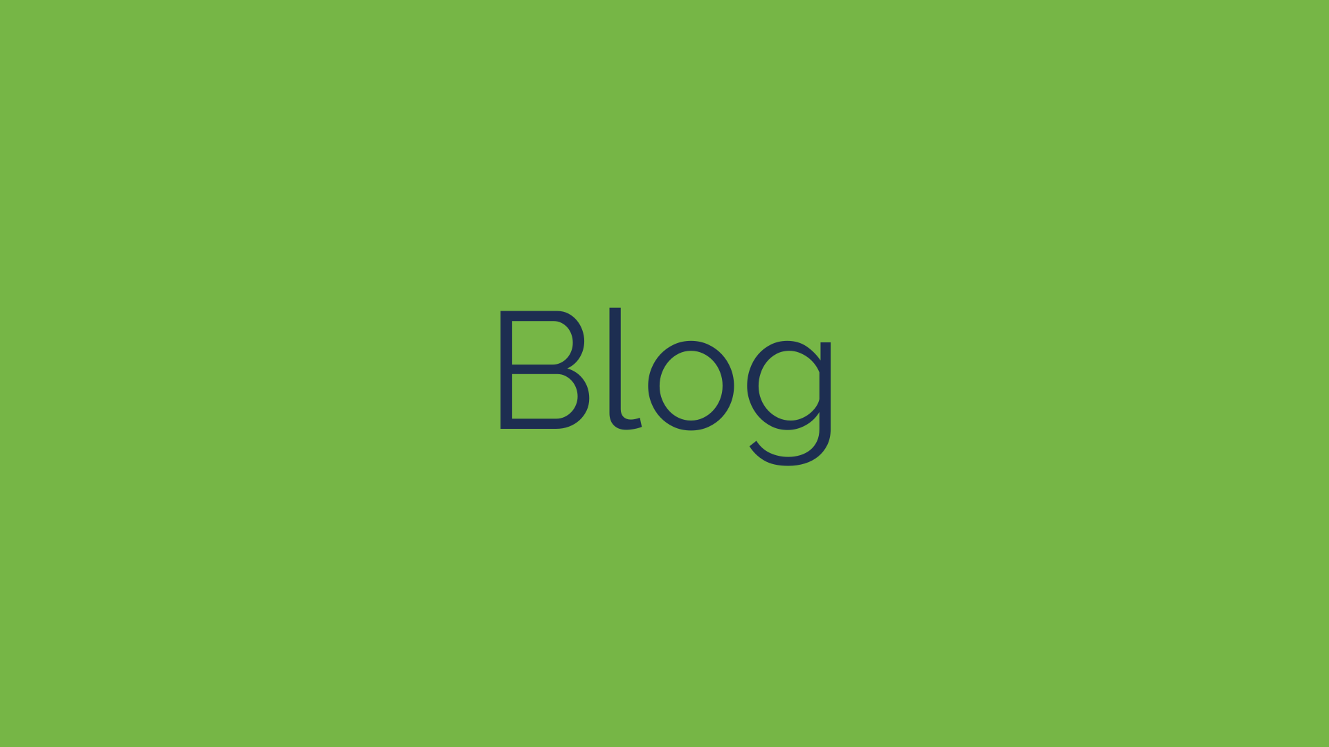 Green background with the word 'Blog' written in dark blue in the center.