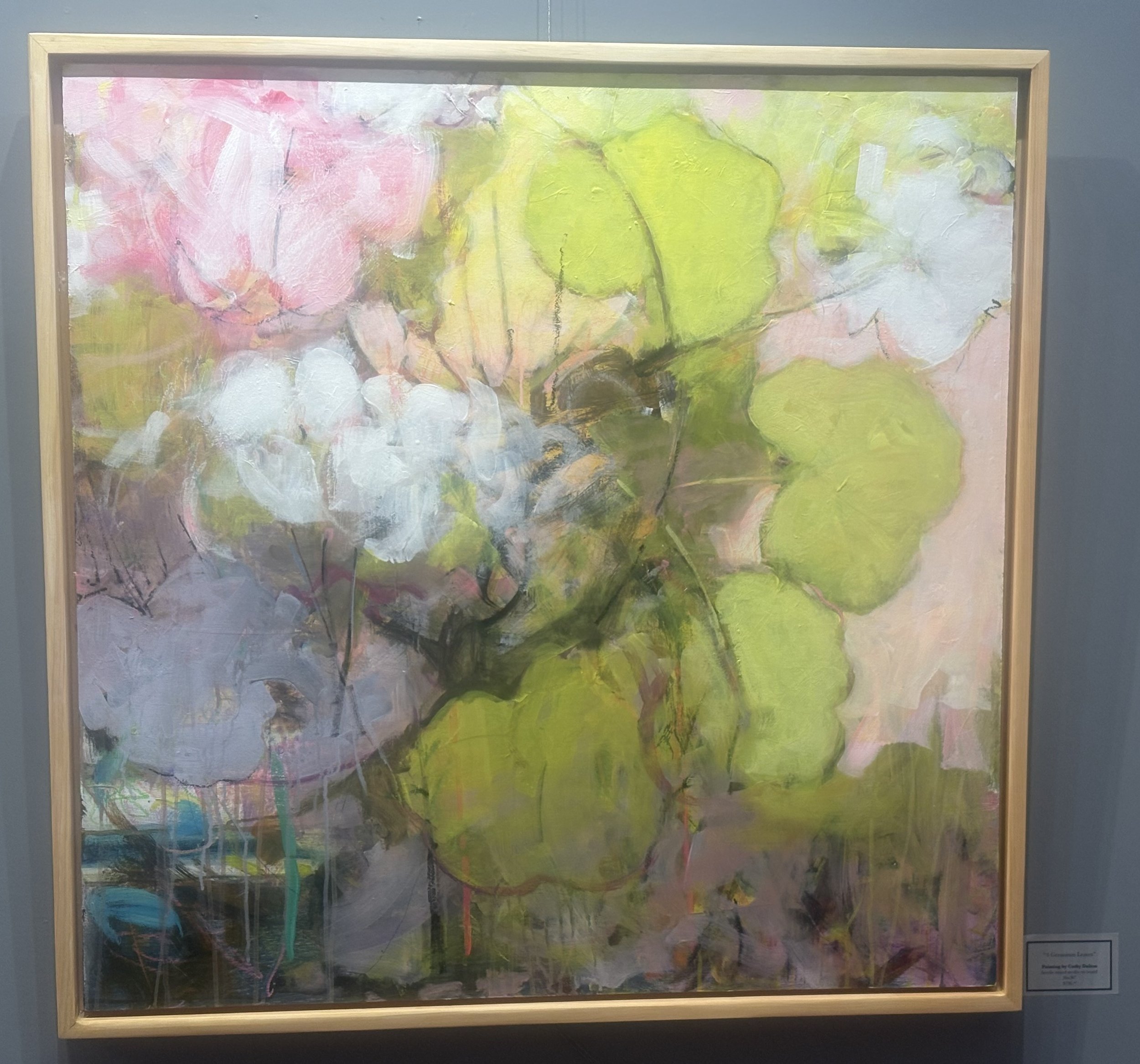 4 Geranium Leaves Acrylic Mixed Media $790 by Cathy Dalton
