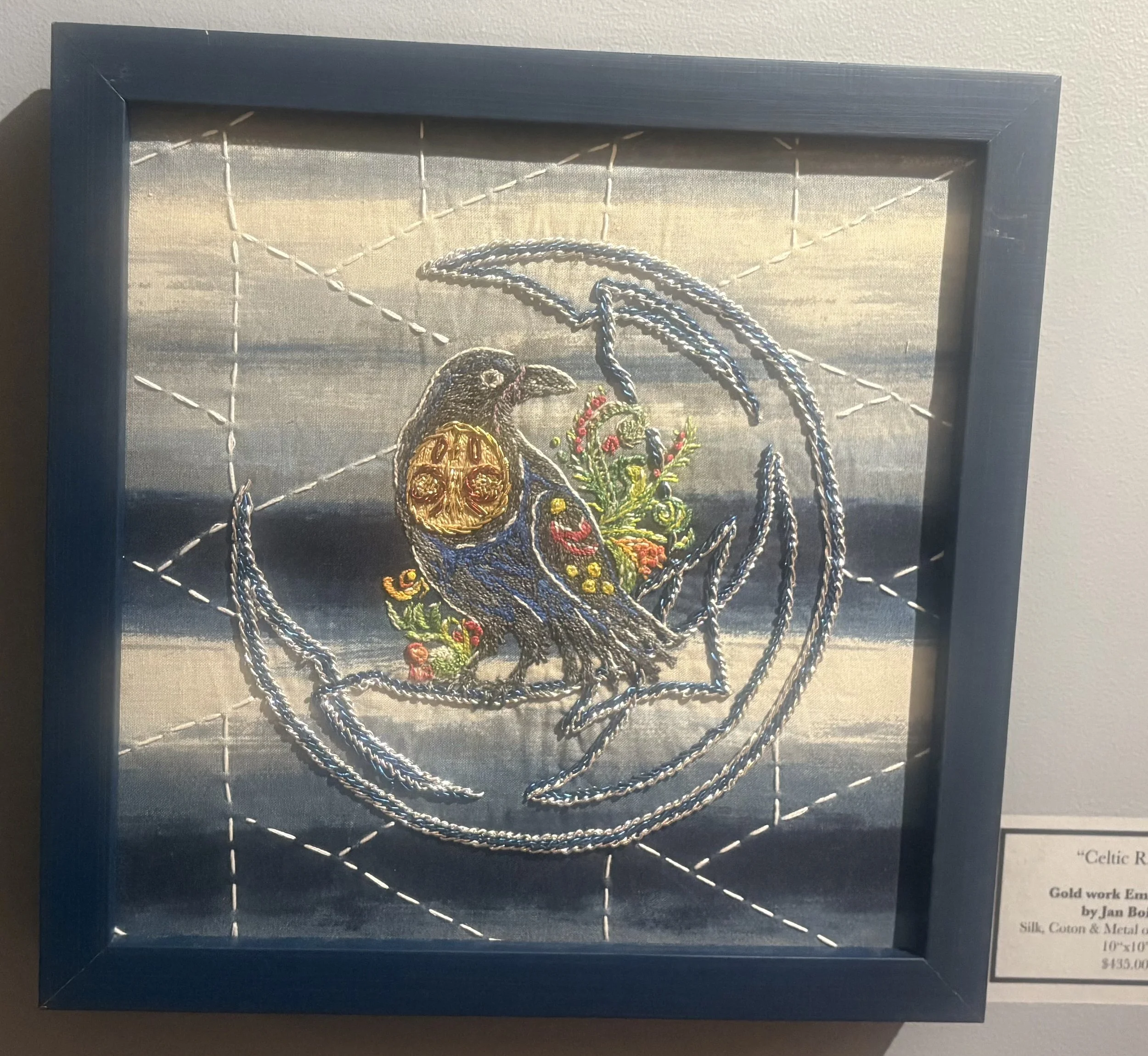 Celtic Raven  Gold Work Embroidery $435 by Jan Boiduk