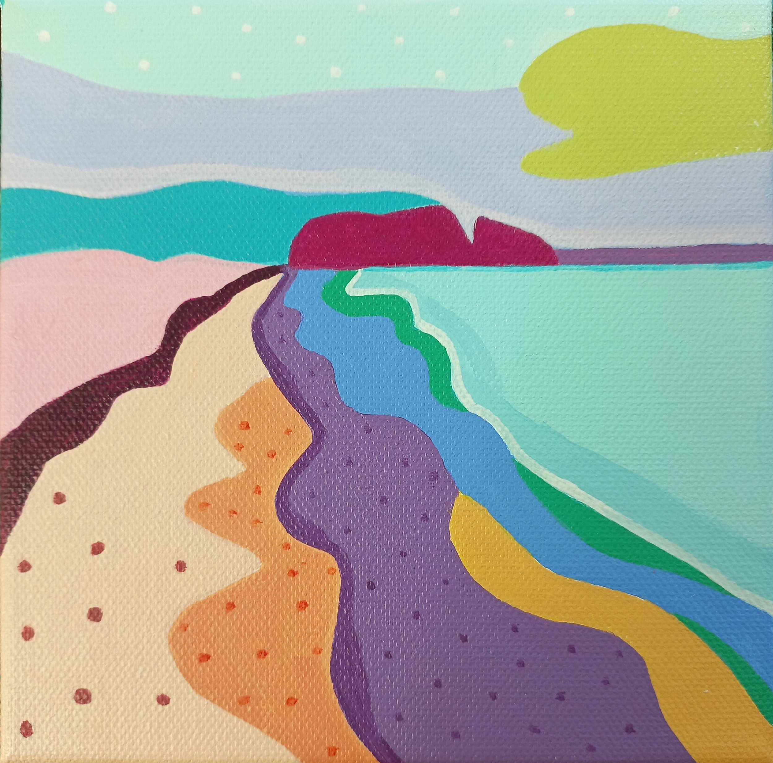 Kim Floyd
Green Clouds Over Wavy Beach
Acrylic on Canvas
$165