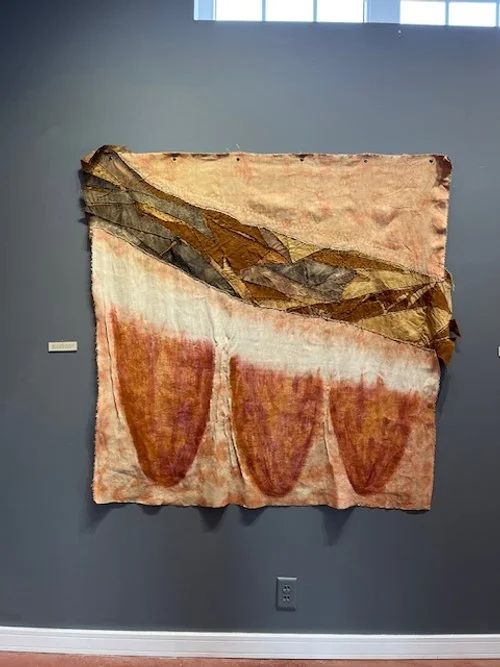 Layers 124cmx132cm. Linen and cotton fabric dyed with natural plant based dyes and earth sourced pigments, stitching.  $500