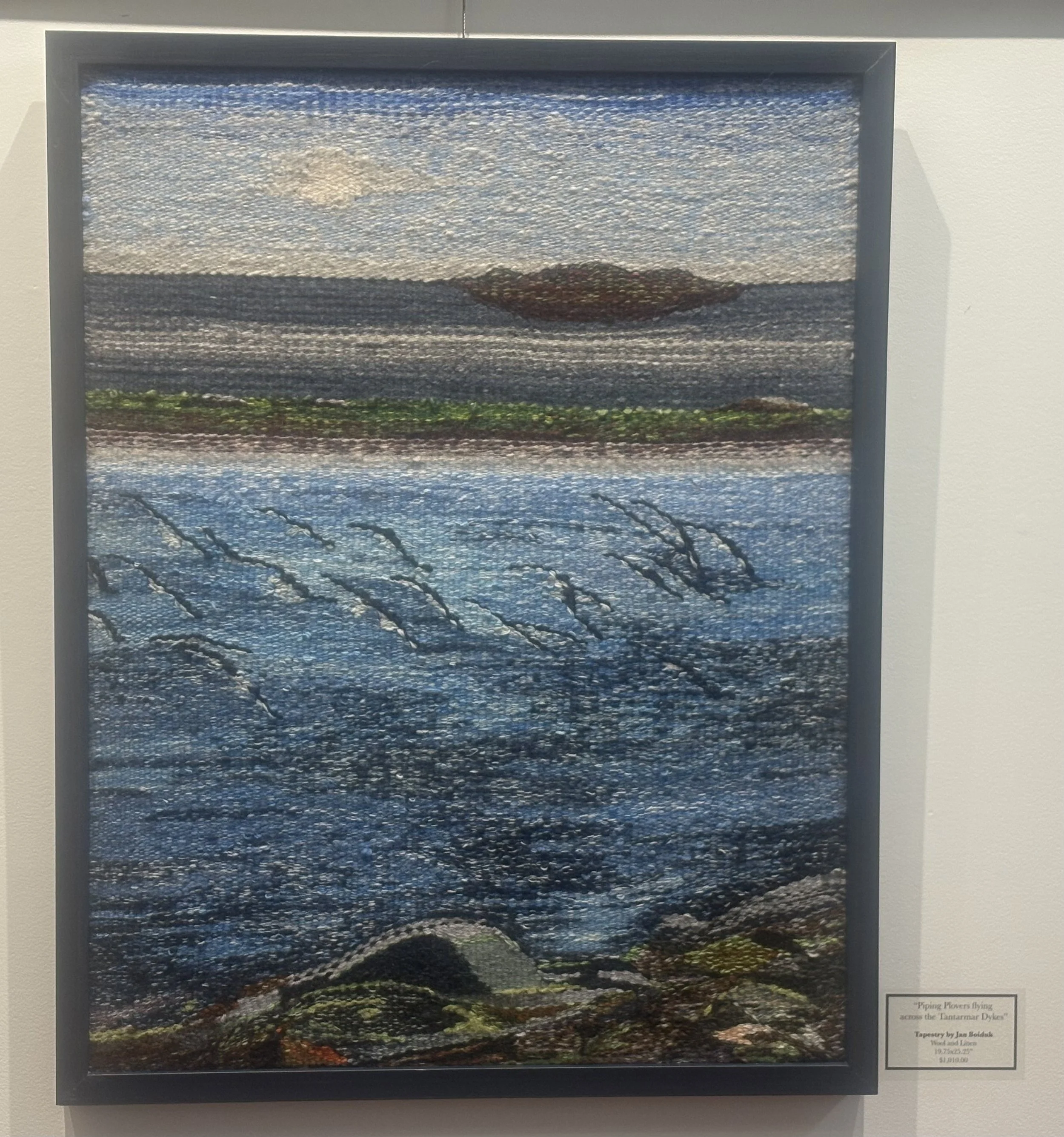 Piping Plovers Flying   Wool Tapestry. $1010 by Jan Boiduk