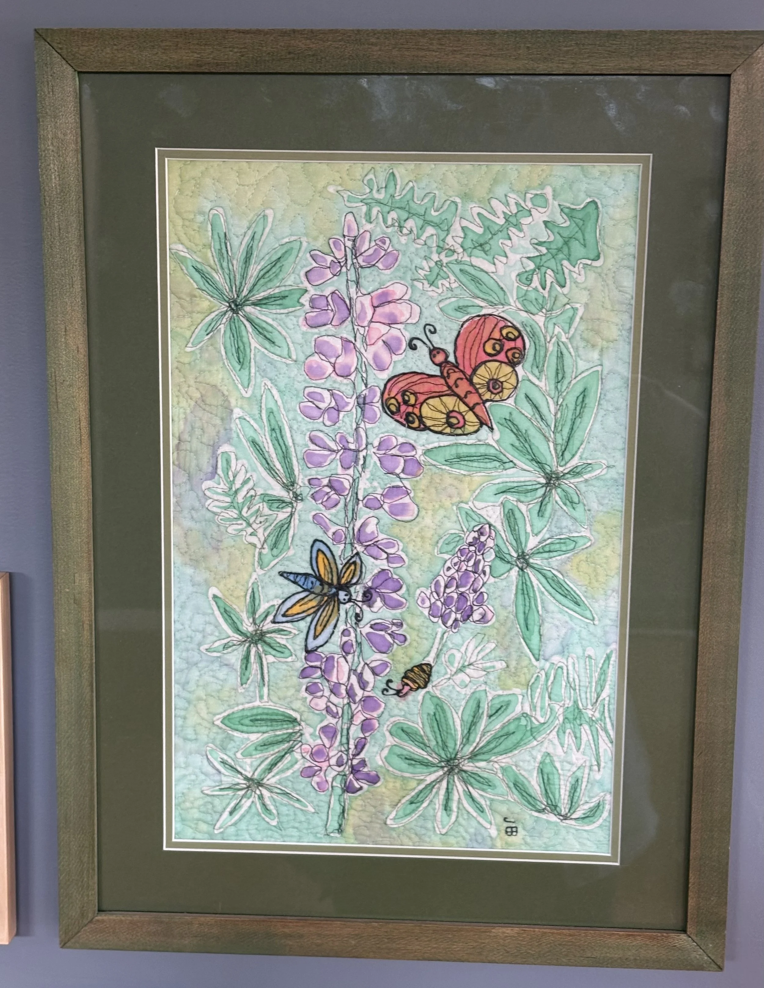 Lupins Dye On Silk $225 by Jan Boiduk