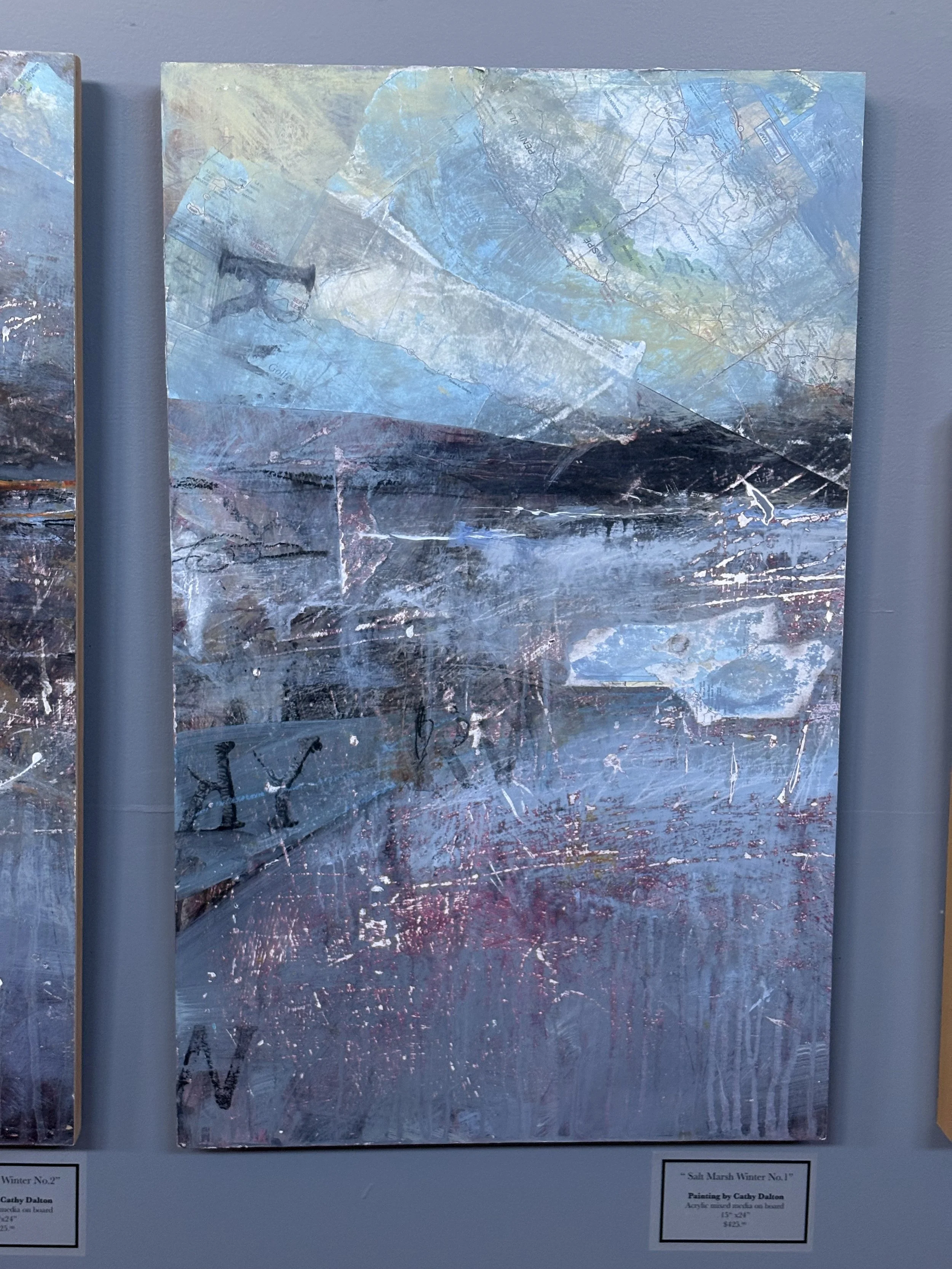 Winter Salt Marsh #1 Acrylic Mixed Media $425 by Cathy Dalton