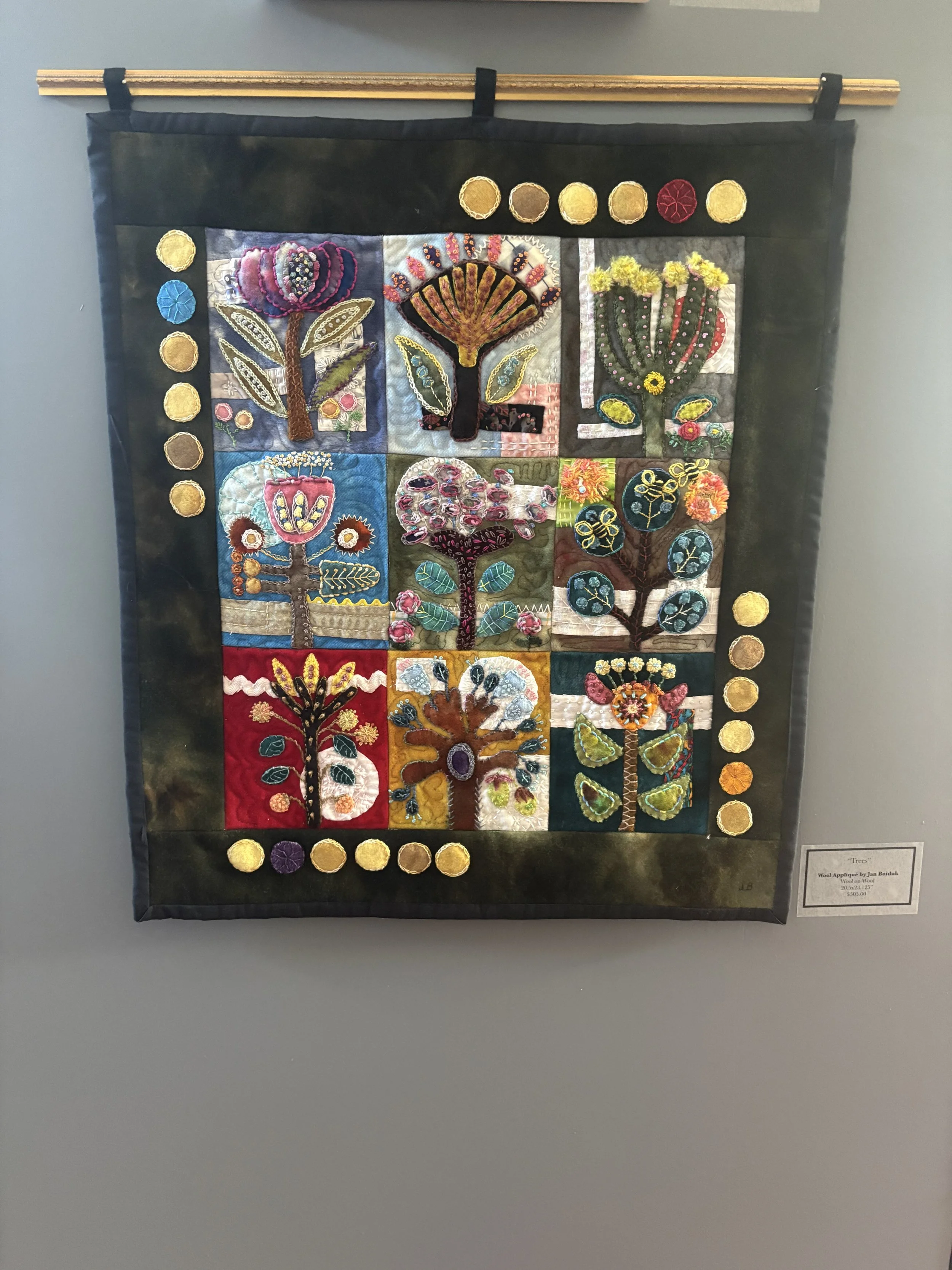 Trees  Wool Applique $505 by Jan Boiduk