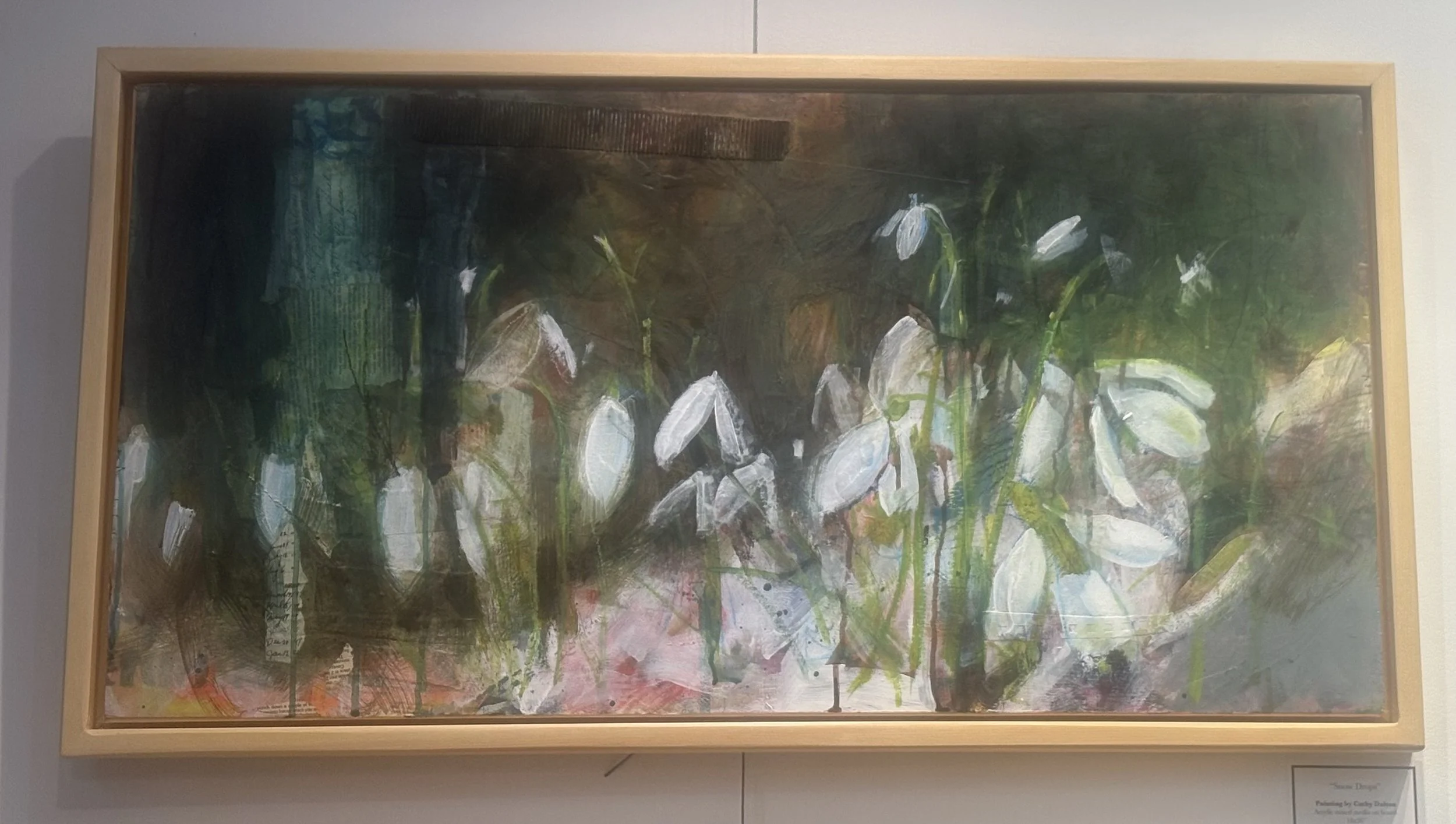 Snowdrops  Acrylic Mixed Media  $725 by Cathy Dalton