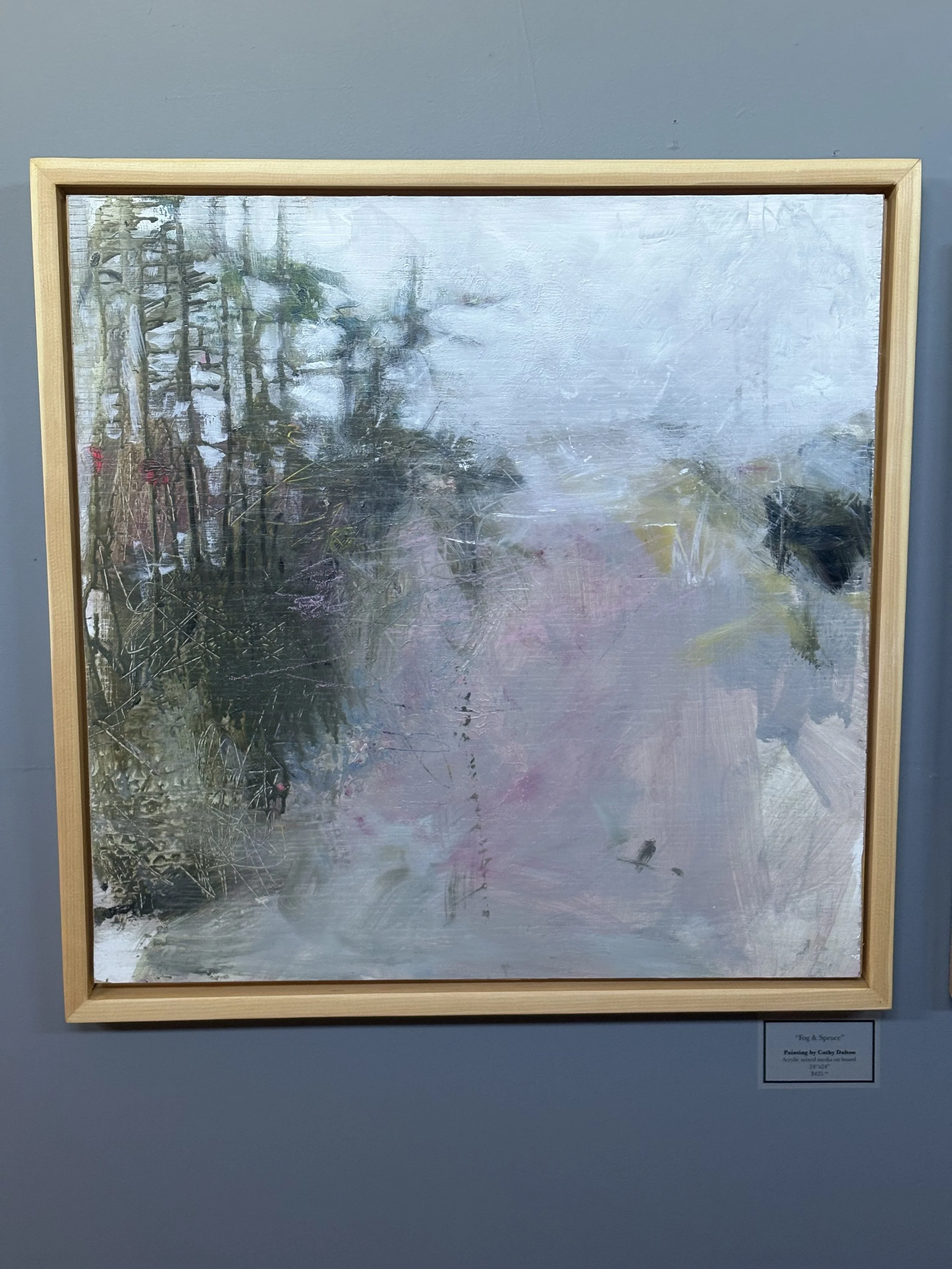 Fog and Spruce Acrylic Mixed Media $425 by Cathy Dalton