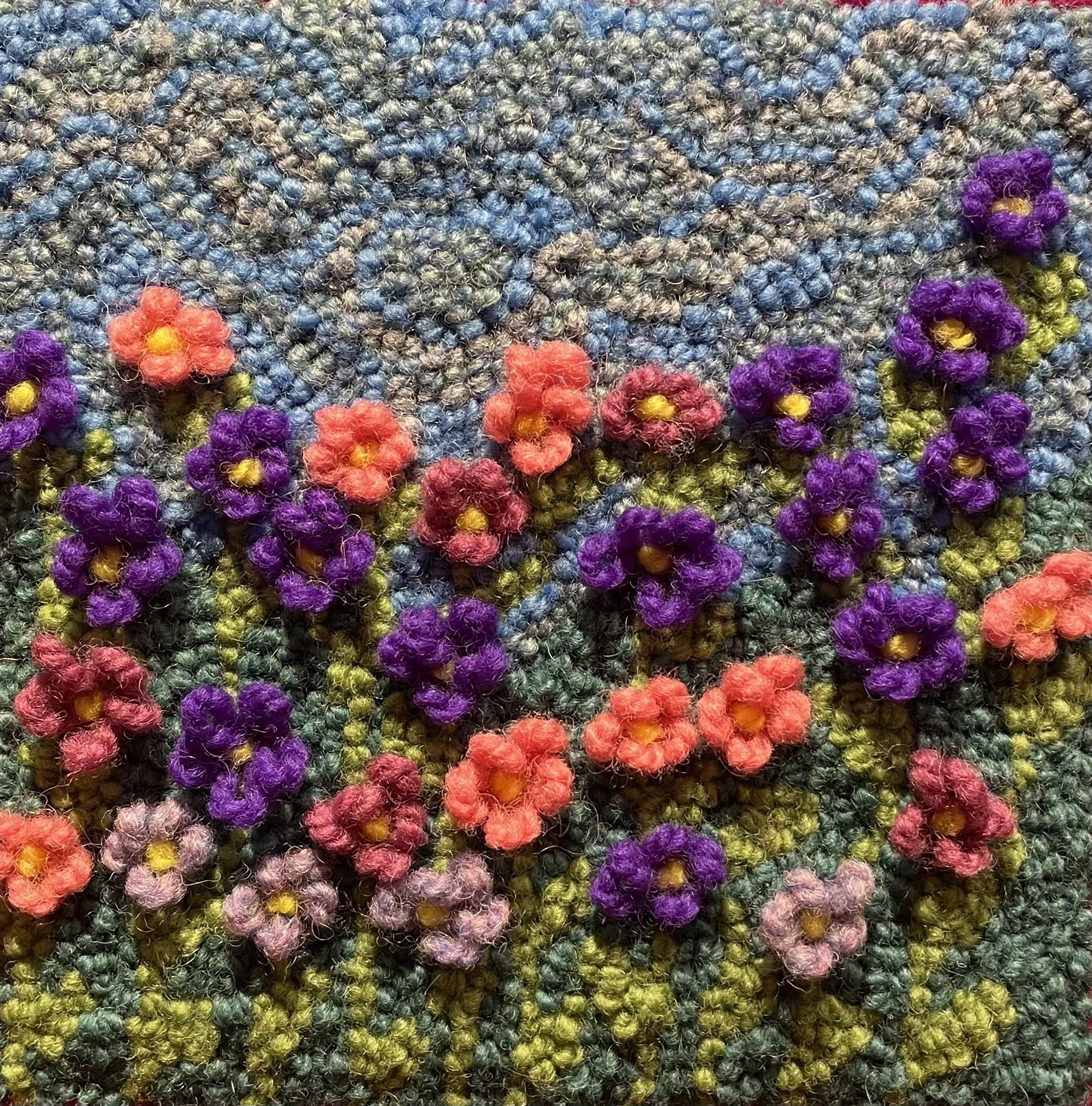 Catherine Robichaud
Violets
Wool Yarn Hooked on Linen, Mounted on Canvas
$80 SOLD