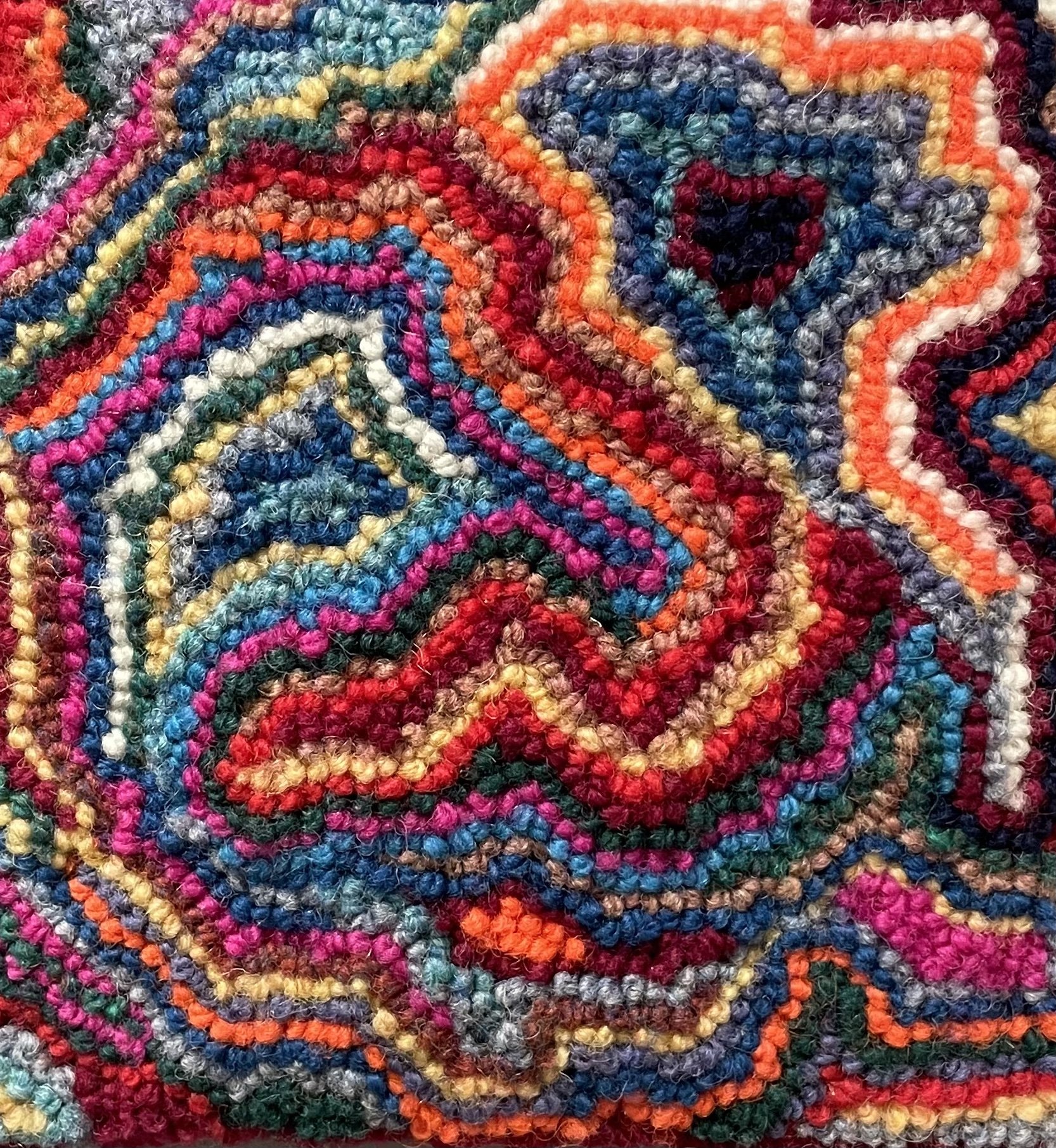 Catherine Robichaud
Geodes
Wool Yarn Hooked on Linen on Canvas
$65 SOLD