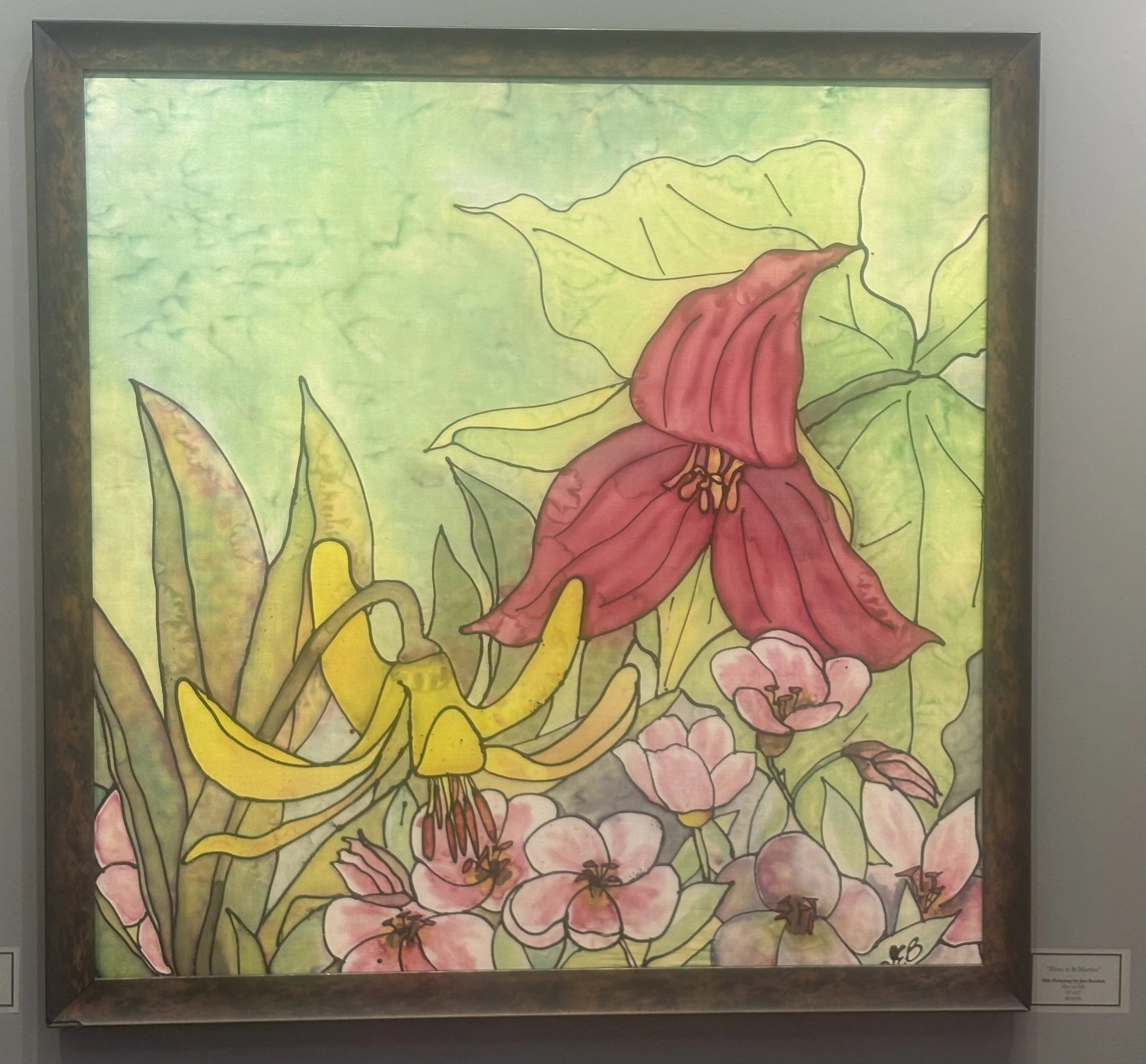 Flora At St. Martins  Acrylic on Silk $816 by Jan Boiduk