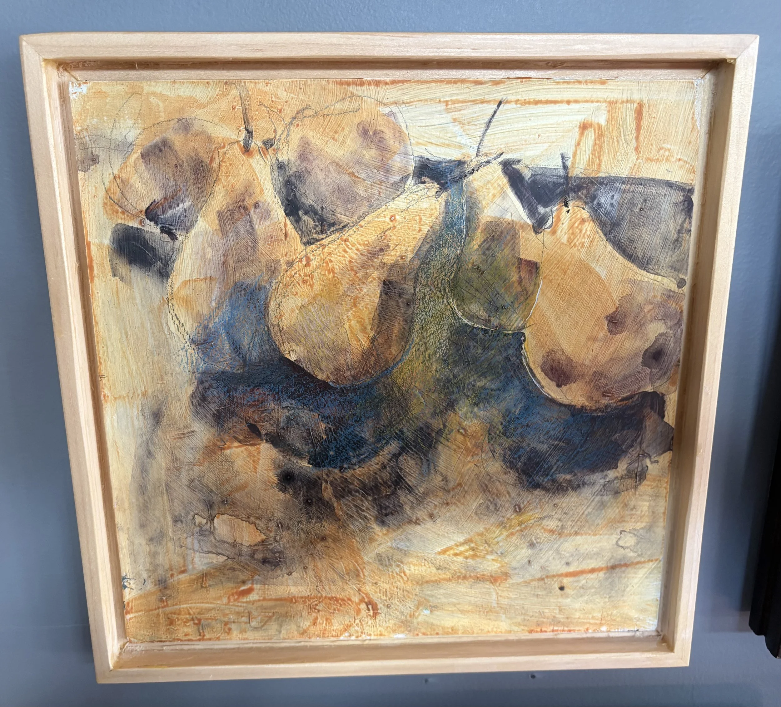 Pears Acrylic Mixed Media $225 by Cathy Dalton